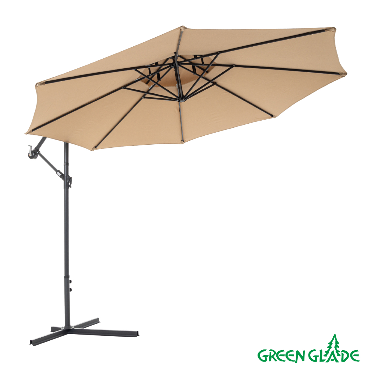 Изображение товара Зонт с боковой опорой Green Glade 8803 d 291 h258 светло-коричневый Изображение товара Зонт с боковой опорой Green Glade 8803 d 291 h258 светло-коричневый