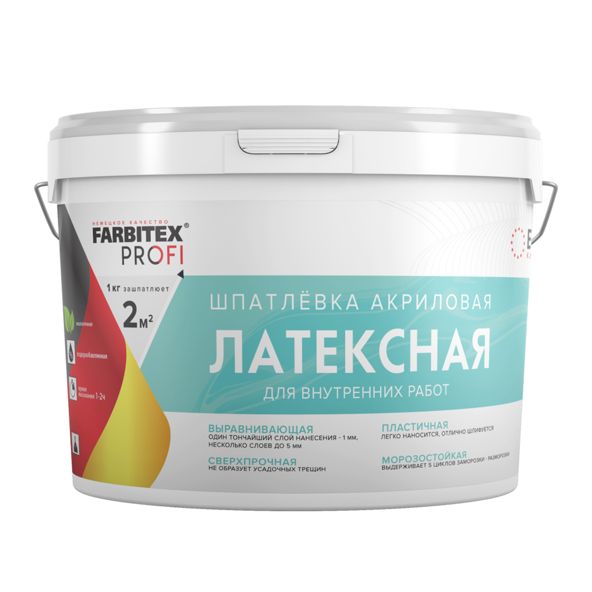 Изображение товара Акриловая латексная шпатлёвка FARBITEX PROFI 16 кг для внутренней отделки