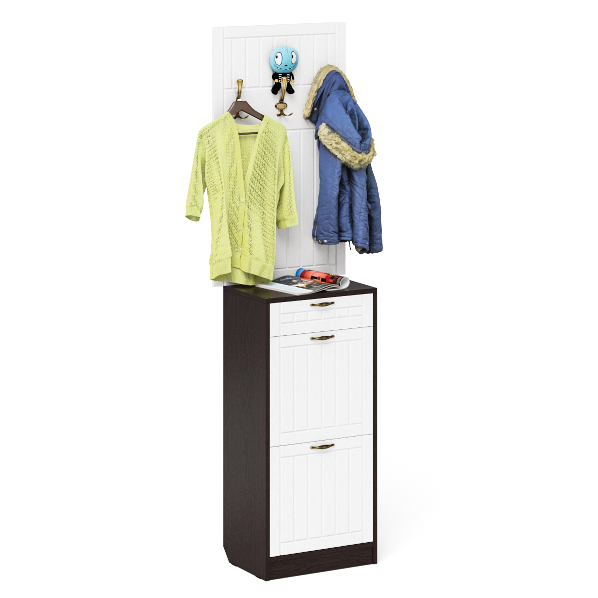 Изображение товара Комплект мебели для прихожей Мебельный двор Об + Вш-Прованс 50x210x35 см ЛДСП цвет венге/белое дерево