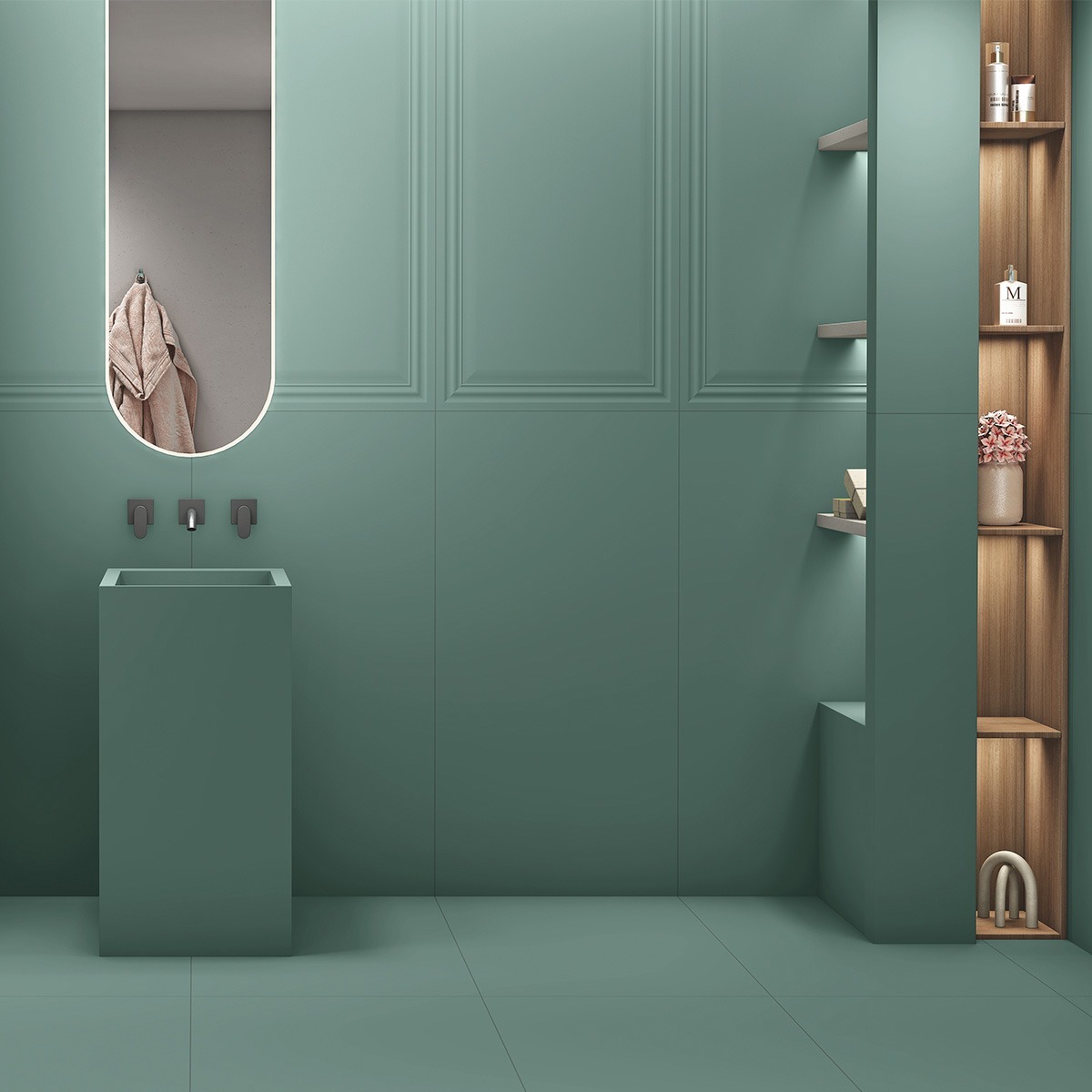 Изображение товара Mozart Rare Unique N90053 керамогранит 60x120 бирюзовый матовый для пола и стен