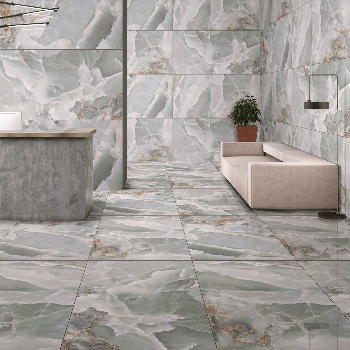 Изображение товара Neodom Onyx Cloud Polished 80x160 керамогранит крупного формата