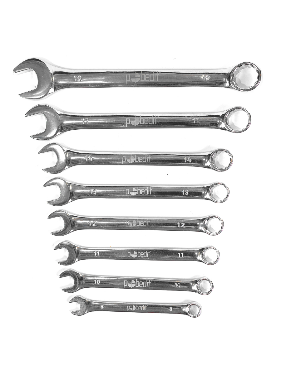 Изображение товара Набор комбинированных ключей Pobedit 2735510 8-19 мм, 8 шт