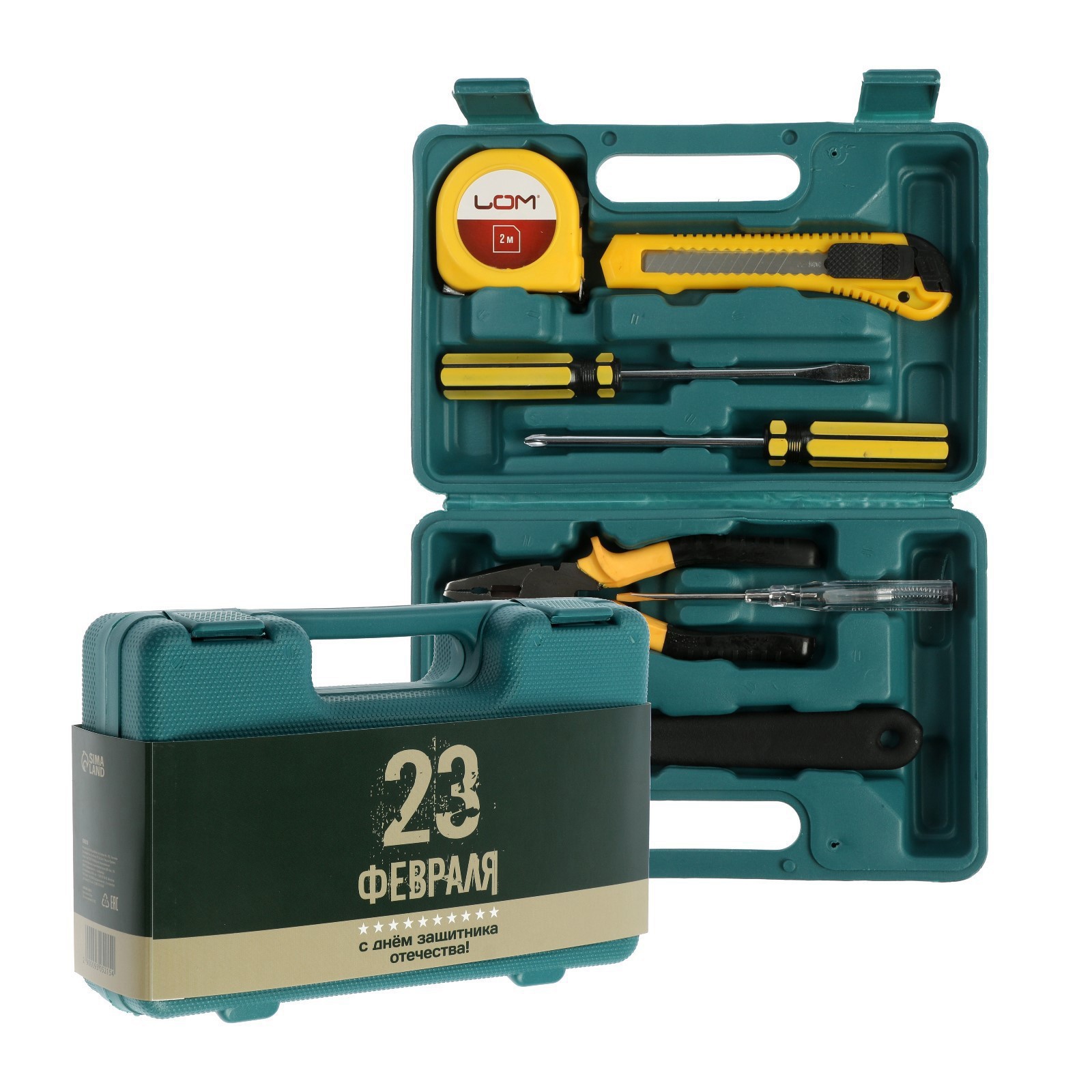 Изображение товара Набор инструментов Lom 23 февраля 9305215, 7 предметов