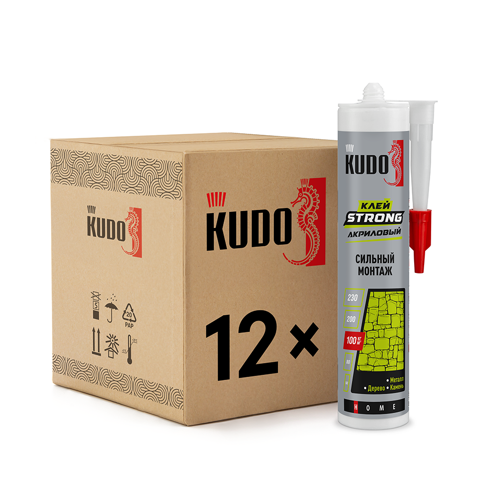 Изображение товара Монтажный клей Kudo Home Strong суперсильный акриловый белый 280 мл