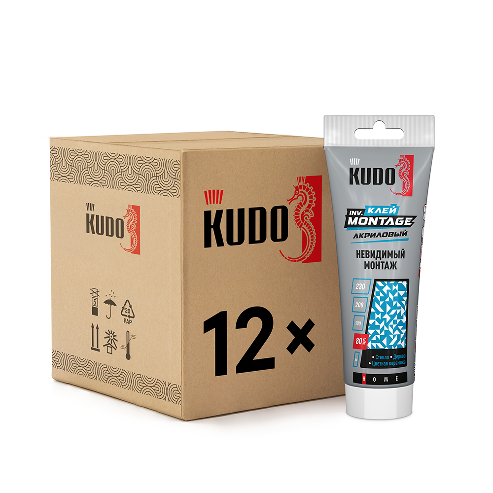 Изображение товара Монтажный клей Kudo Home Мontage для невидимого монтажа акриловый прозрачный 200 мл