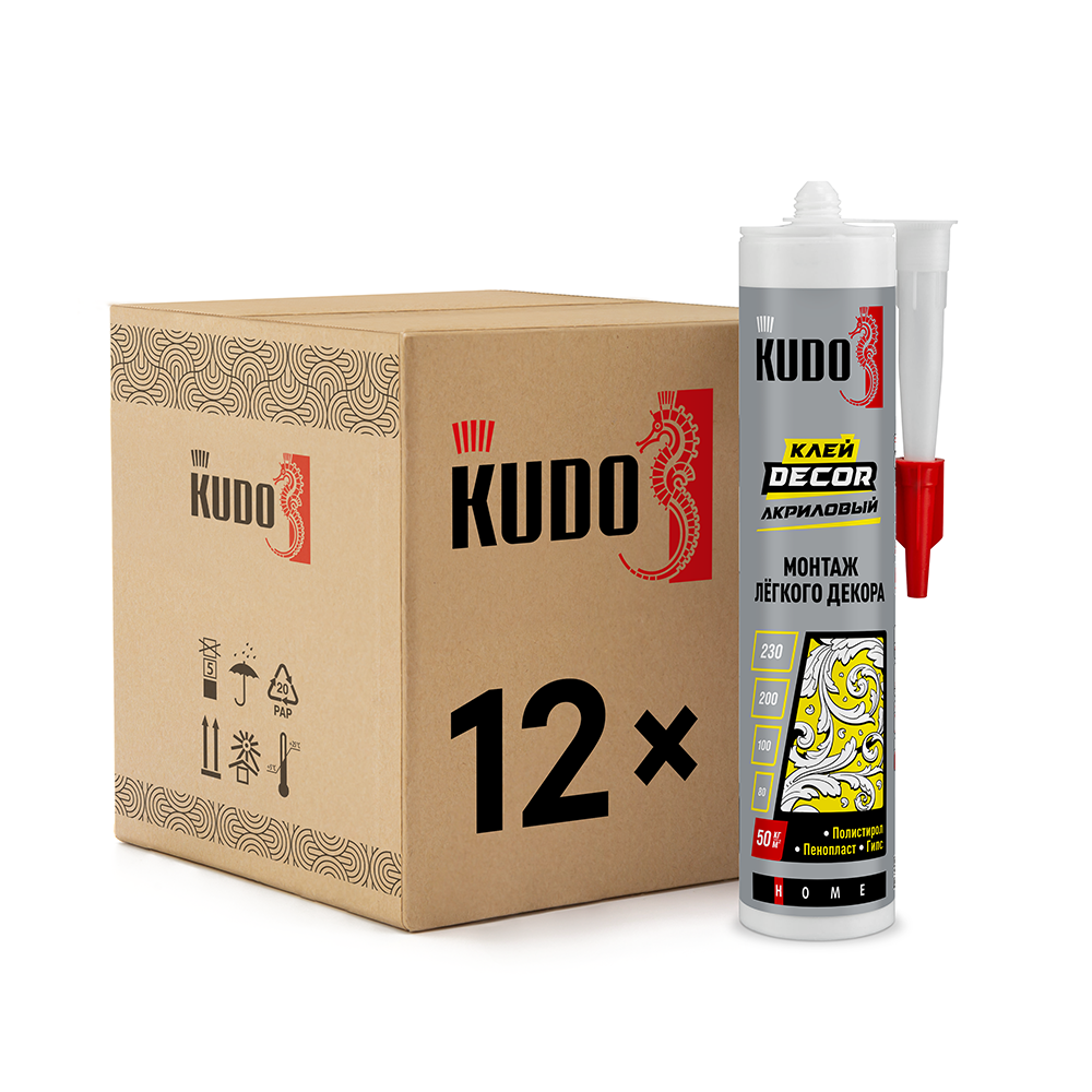 Изображение товара Клей монтажный Kudo Home Décor для легкого декора акриловый белый 280 мл Изображение товара Клей монтажный Kudo Home Décor для легкого декора акриловый белый 280 мл