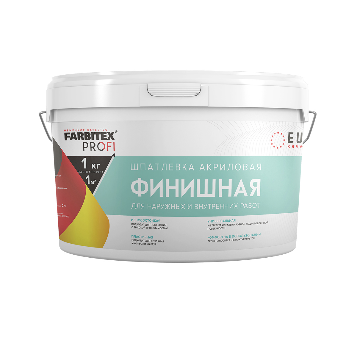 Изображение товара Шпатлевка Farbitex profi акриловая финишная для наружных и внутренних работ 3 кг