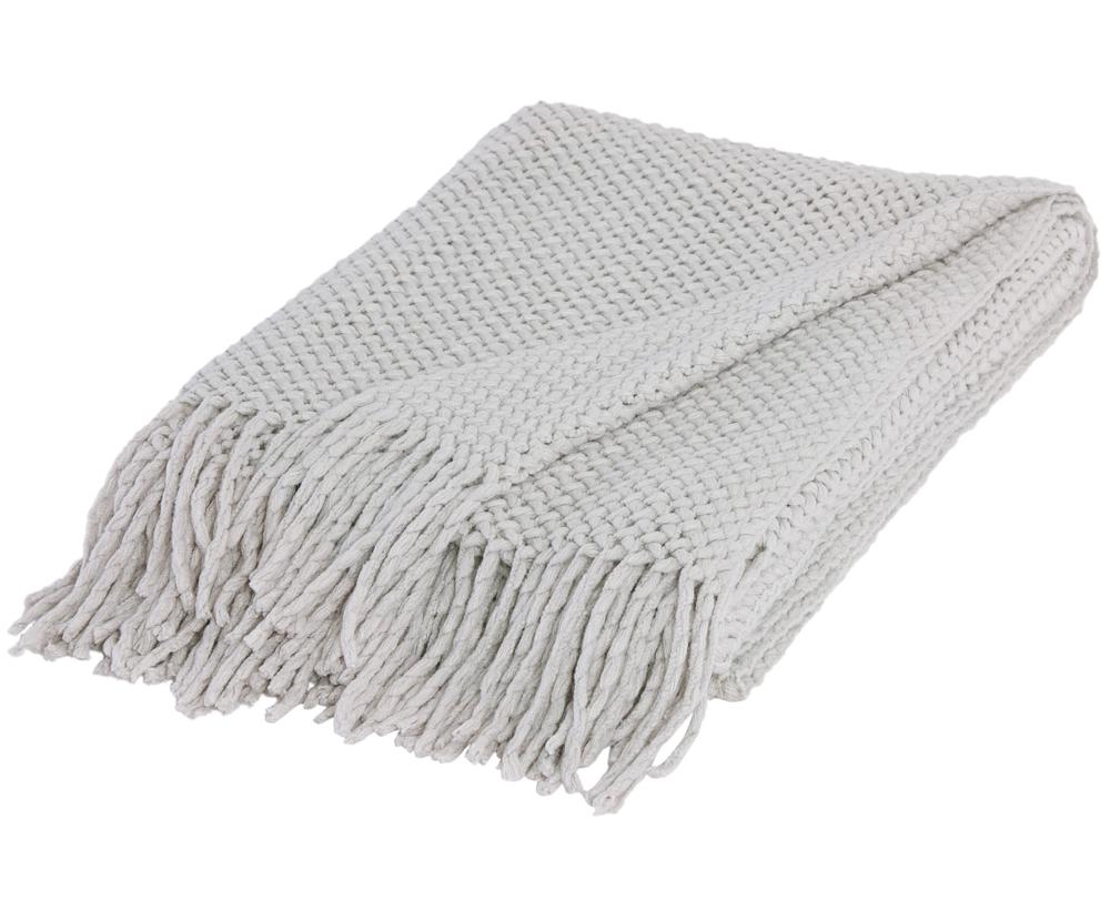 Изображение товара Плед Натали 150x200 см из акрила серого цвета однотонный с бахромой