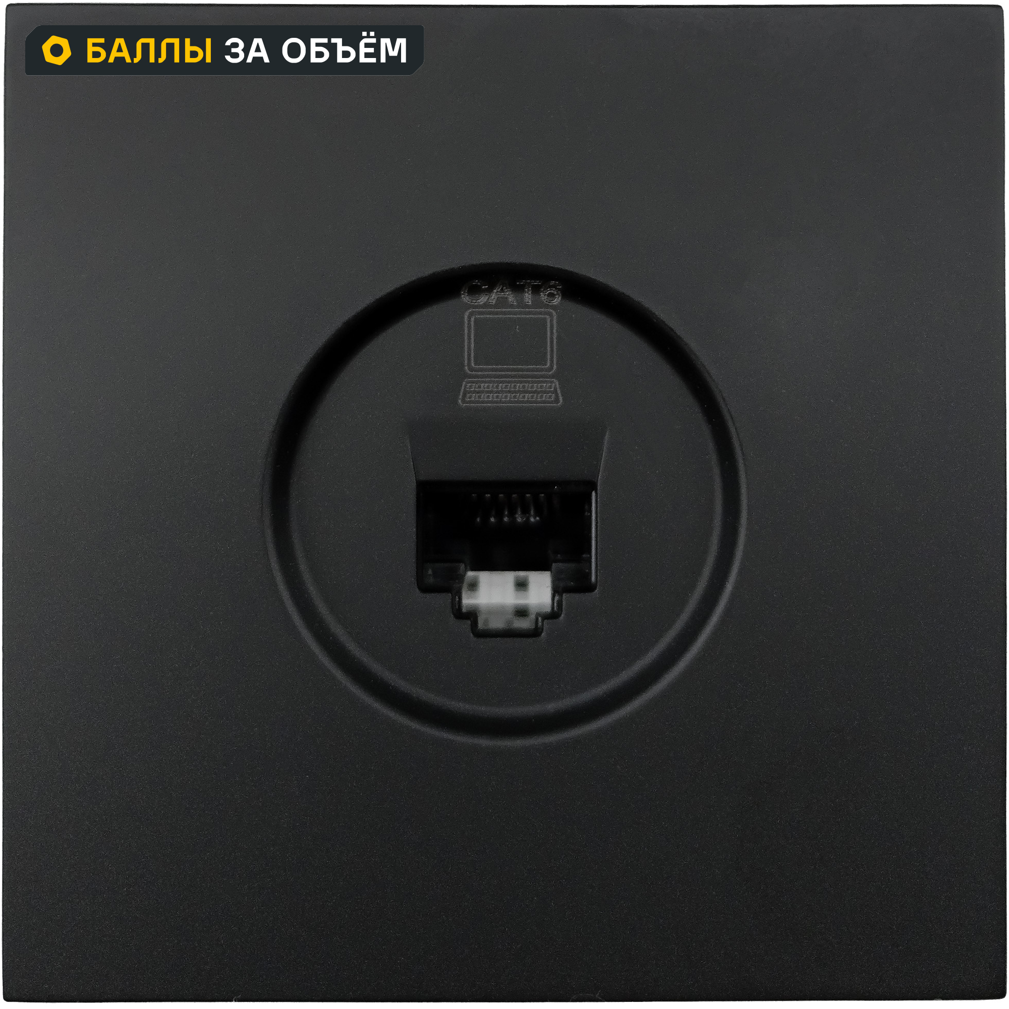 Изображение товара Lezard Zima 140 встраиваемая розетка без заземления черный бархат