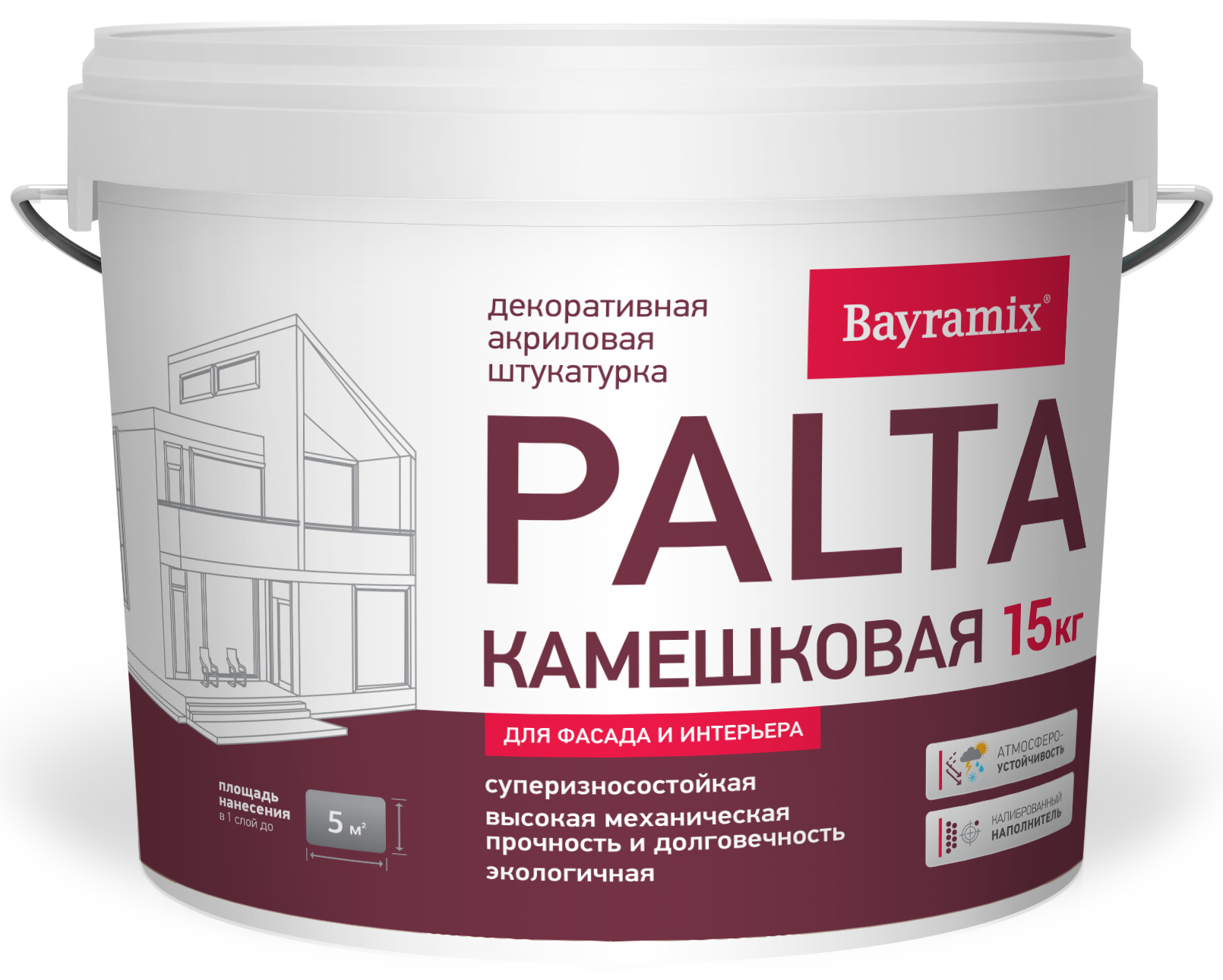 Изображение товара Декоративная акриловая штукатурка Bayramix Palta-N с эффектом камешковой текстуры