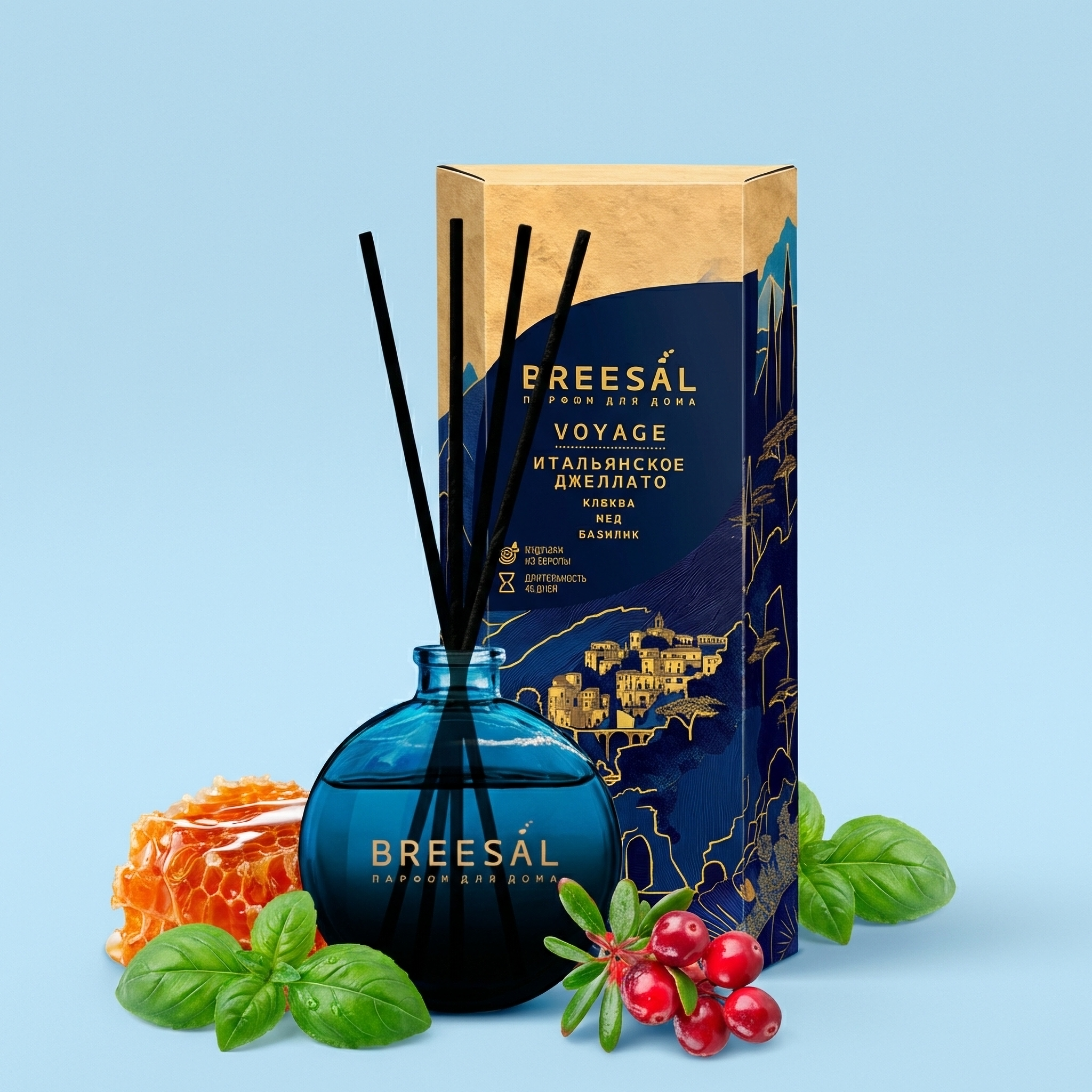 Изображение товара Ароматический диффузор Breesal Voyage Итальянское джелато 70 мл Изображение товара Ароматический диффузор Breesal Voyage Итальянское джелато 70 мл
