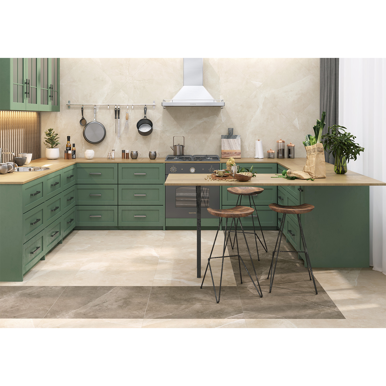 Изображение товара Глазурованный керамогранит Alma Ceramica Merida 04 60x60 см 1.8 м² матовый цвет бежевый