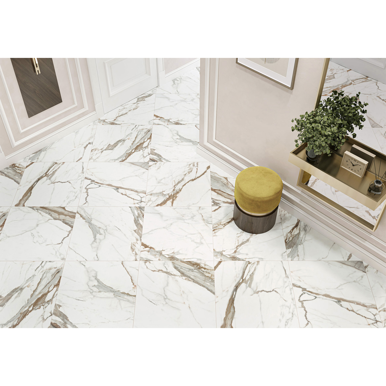 Изображение товара Керамогранит Alma Ceramica Calacatta Gold 04 60x60 см матовый белый