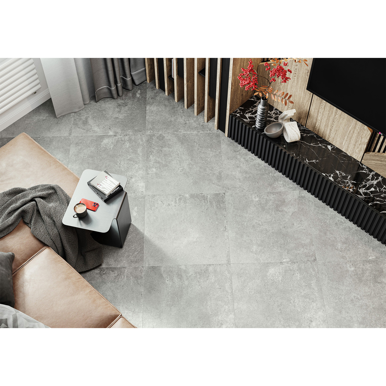 Изображение товара Глазурованный керамогранит Alma Ceramica Loft 70 60x60 см 1.8 м² матовый цвет серый