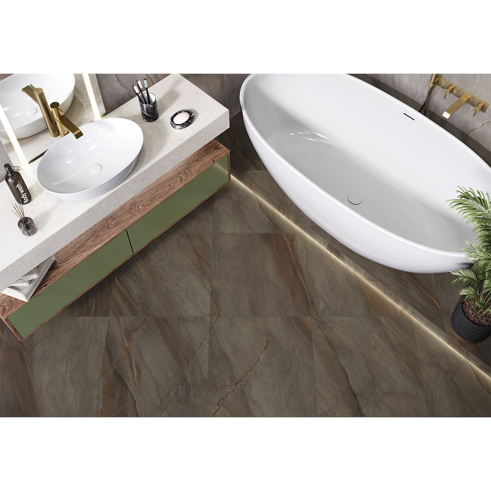 Изображение товара Глазурованный керамогранит Alma Ceramica Calipso 44 60x60 см 1.8 м² матовый цвет коричневый