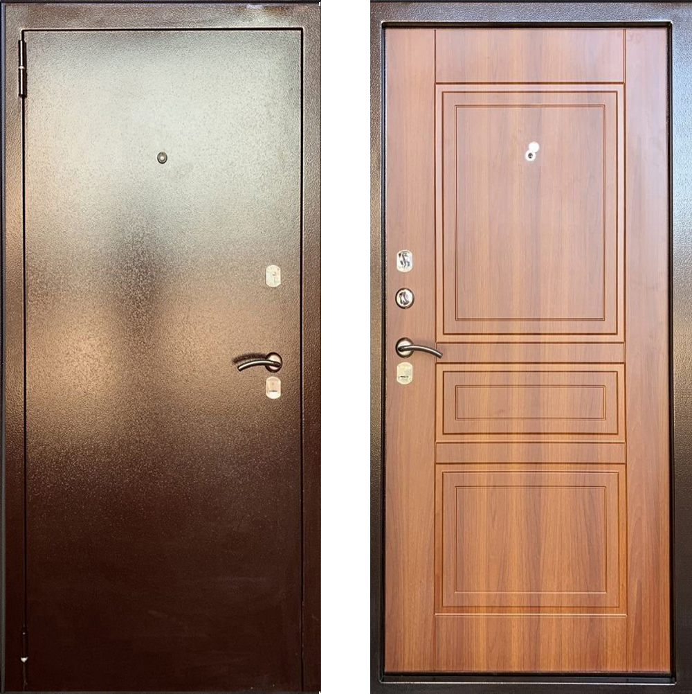 Изображение товара Входная дверь ЦСД Мини левый 190x86см цвет антик медь/дуб рустикальный