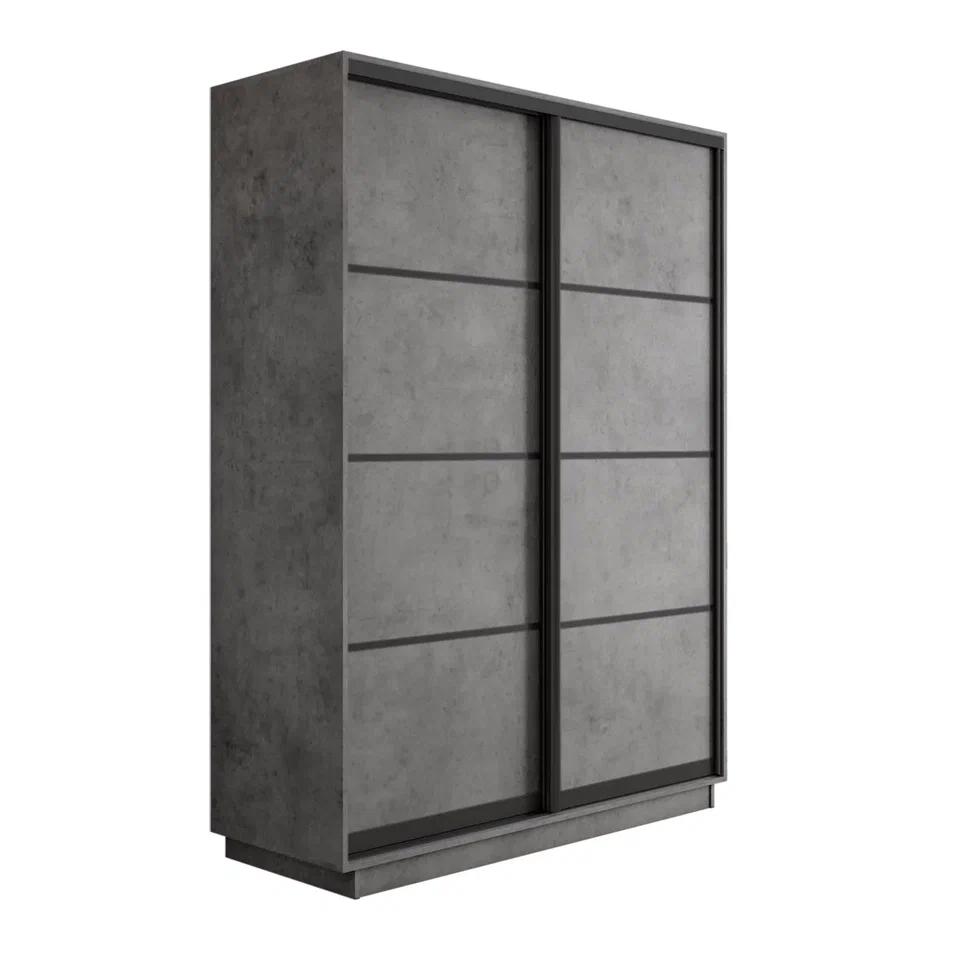 Изображение товара Шкаф-купе Мебельная компания Е 1 Экспресс с 2 дверями 220x140x60 см ЛДСП цвет бетон