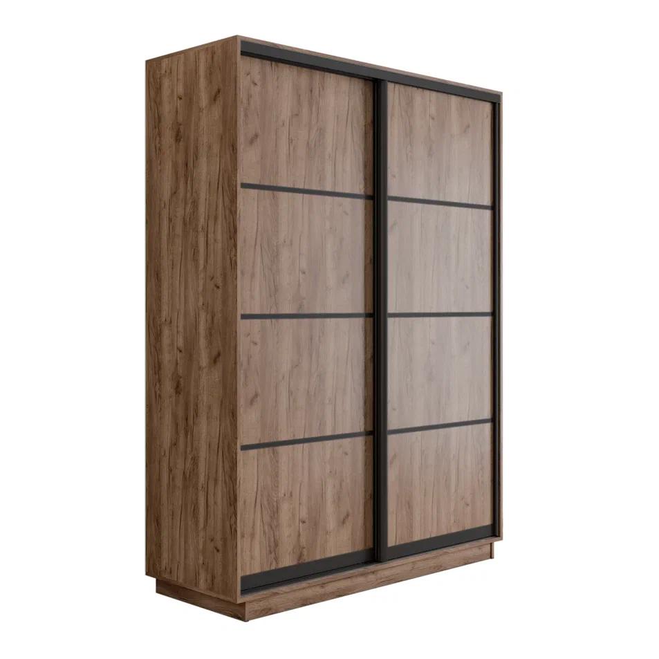 Изображение товара Шкаф-купе Мебельная компания Е 1 Экспресс с 2 дверями 220x140x60 см ЛДСП цвет дуб крафт табачный