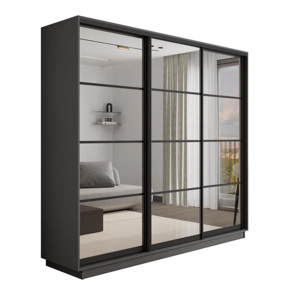 Изображение товара Шкаф-купе МЕБЕЛЬНАЯ КОМПАНИЯ Е1 Экспресс 240x240x60 см с зеркалами