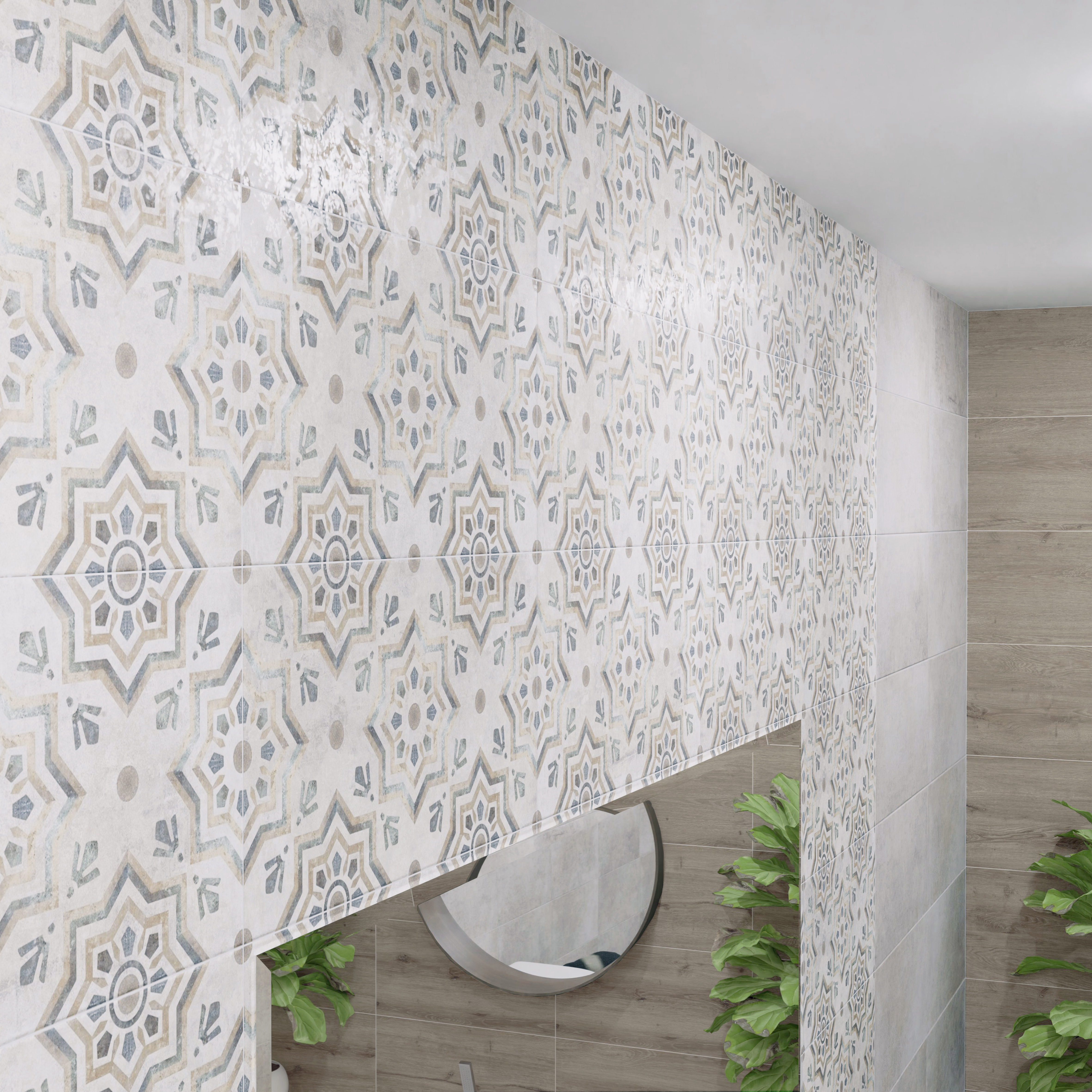 Изображение товара Настенная плитка AXIMA Кама Узор 30x60 см - разноцветный геометрический узор