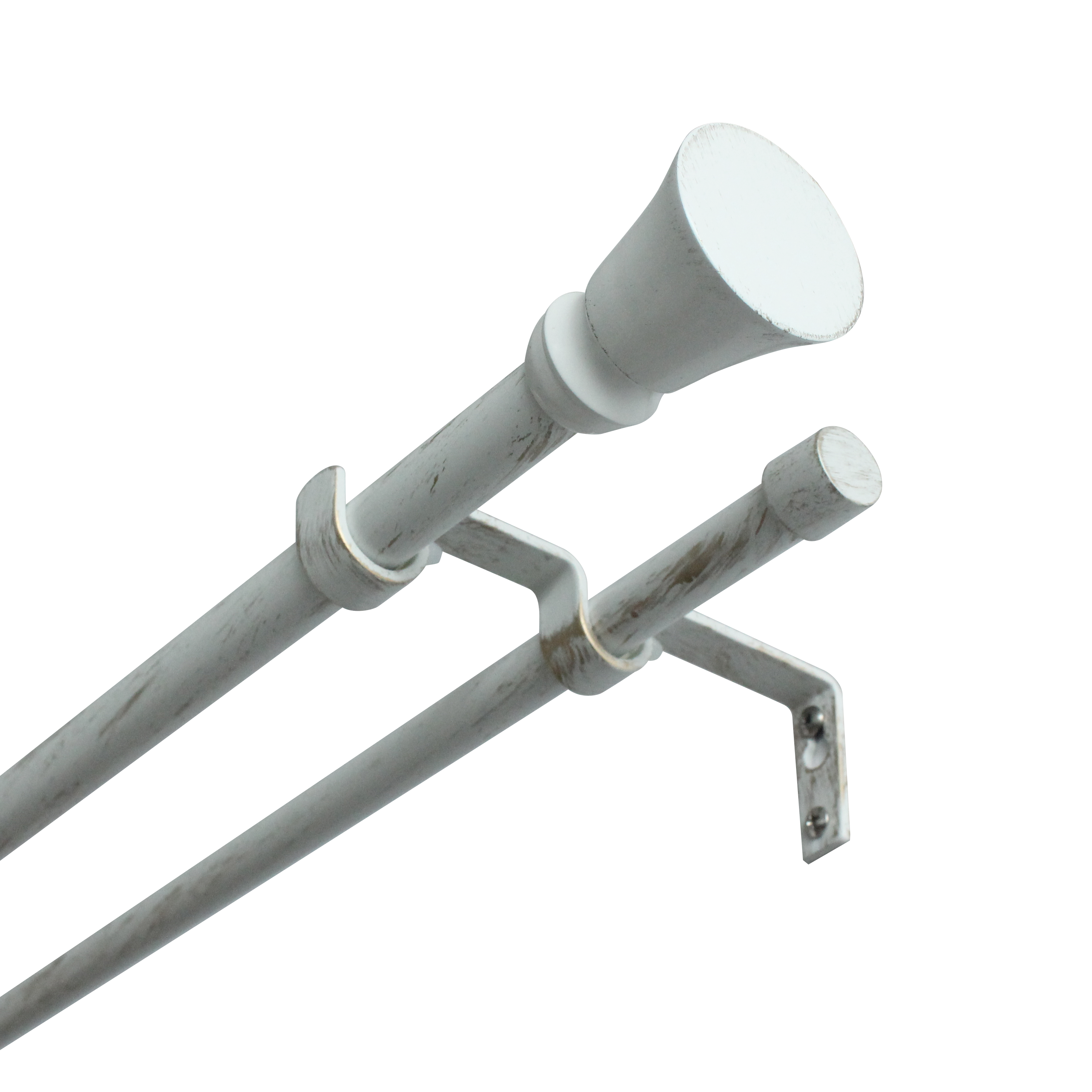 Изображение товара Настенный карниз раздвижной двухрядный KREAFORTA Лусон d16/19 160-300 см металл цвет белый