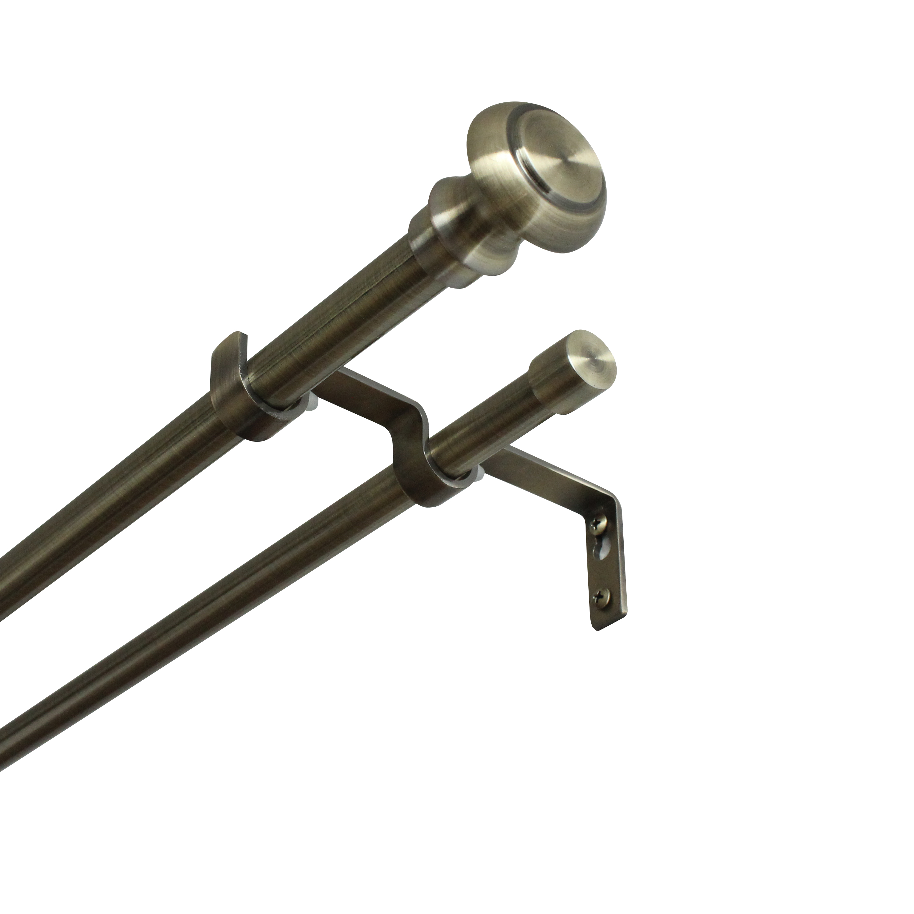 Изображение товара Настенный карниз раздвижной двухрядный KREAFORTA Аттика d16/19 160-300 см металл цвет латунь