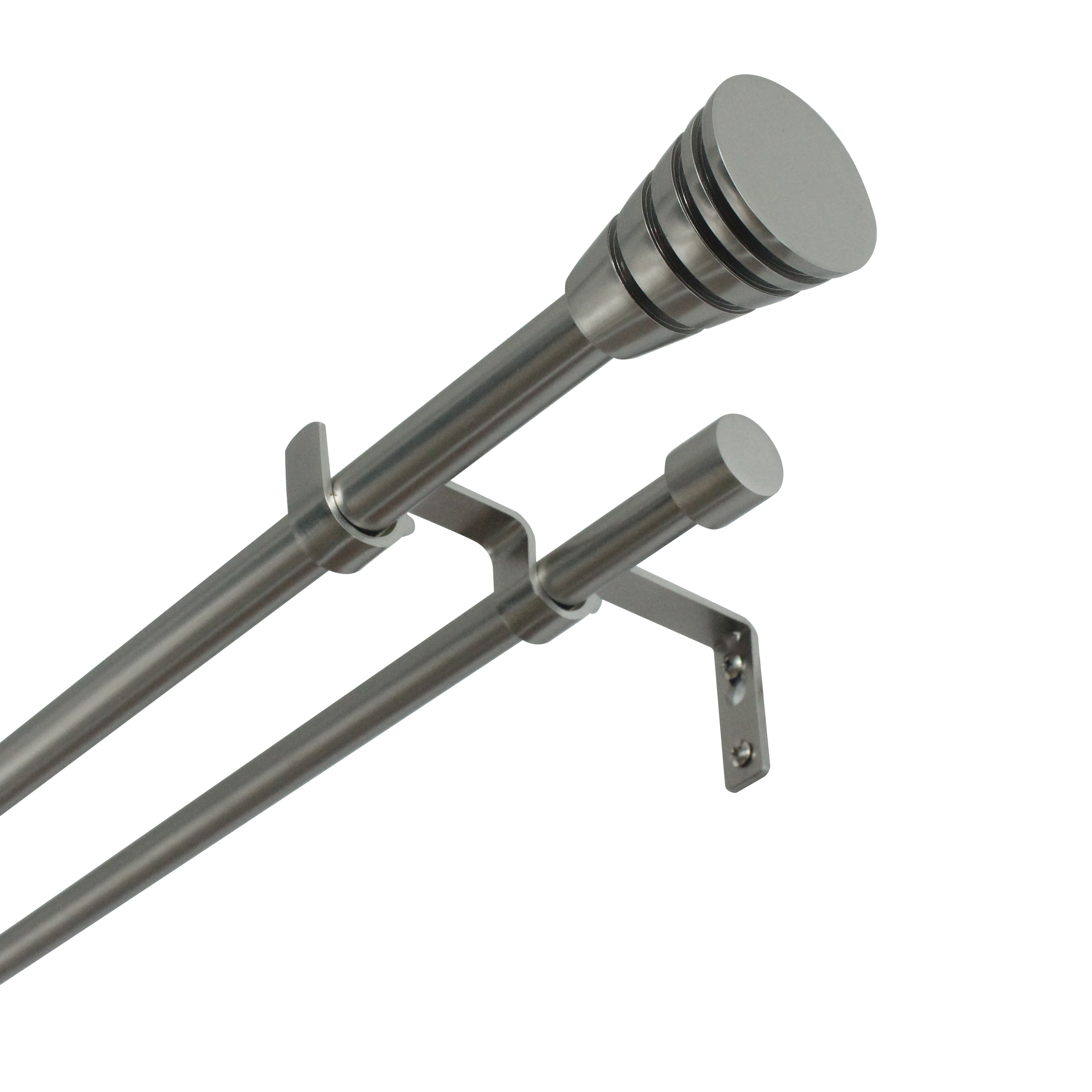 Изображение товара Настенный карниз раздвижной двухрядный KREAFORTA Асуан d16/19 160-300 см металл цвет никель