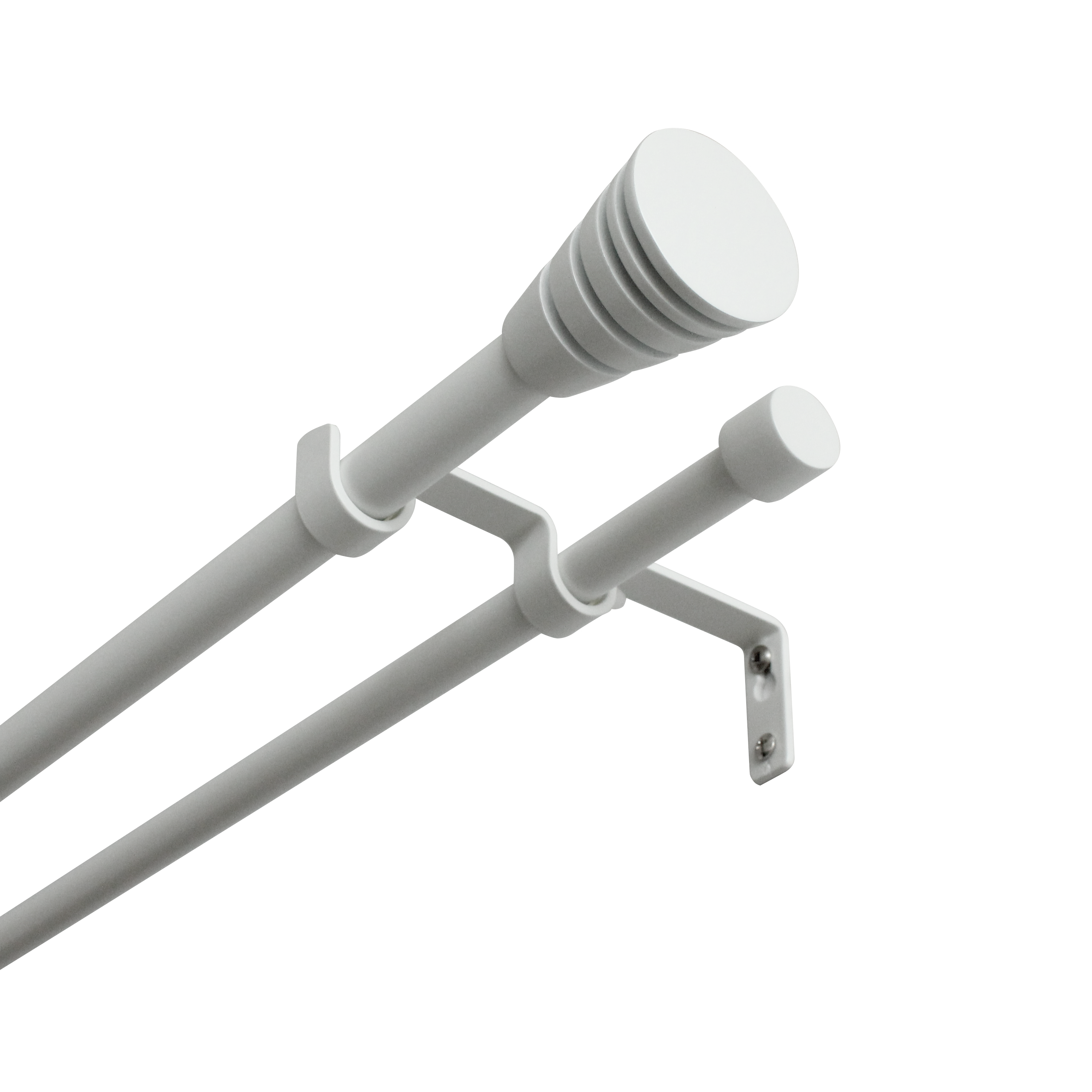 Изображение товара Настенный карниз раздвижной двухрядный Асуан d16/19 160-300 см металл цвет белый