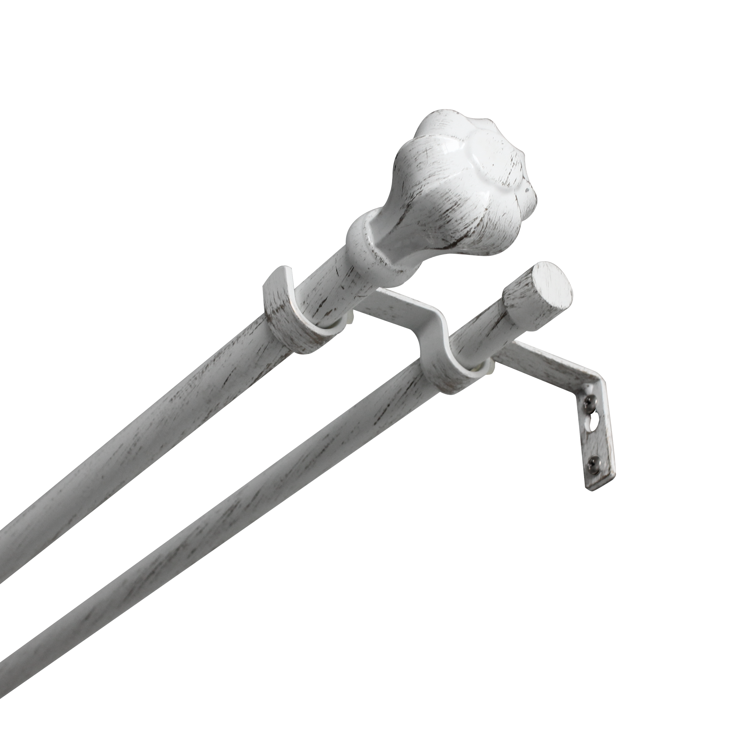 Изображение товара Настенный карниз раздвижной двухрядный KREAFORTA Пистим d16/19 160-300 см металл цвет белый