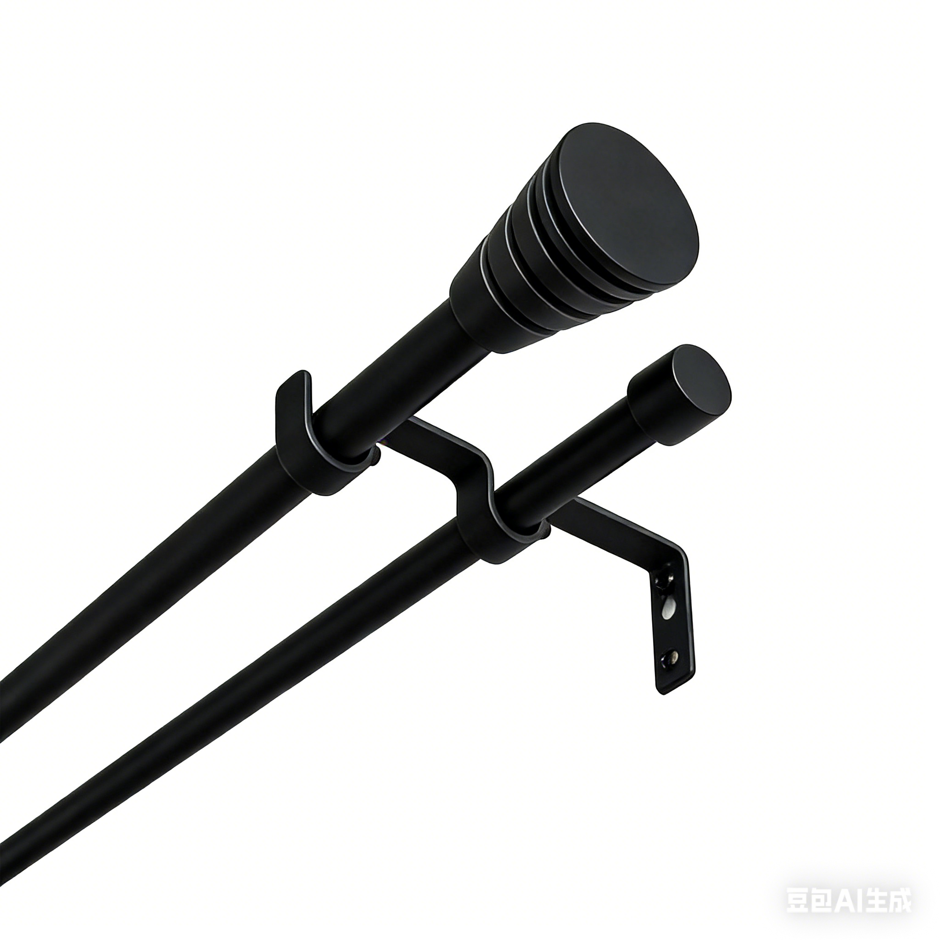 Изображение товара Настенный карниз раздвижной двухрядный KREAFORTA Асуан d16/19 160-300 см металл цвет черный