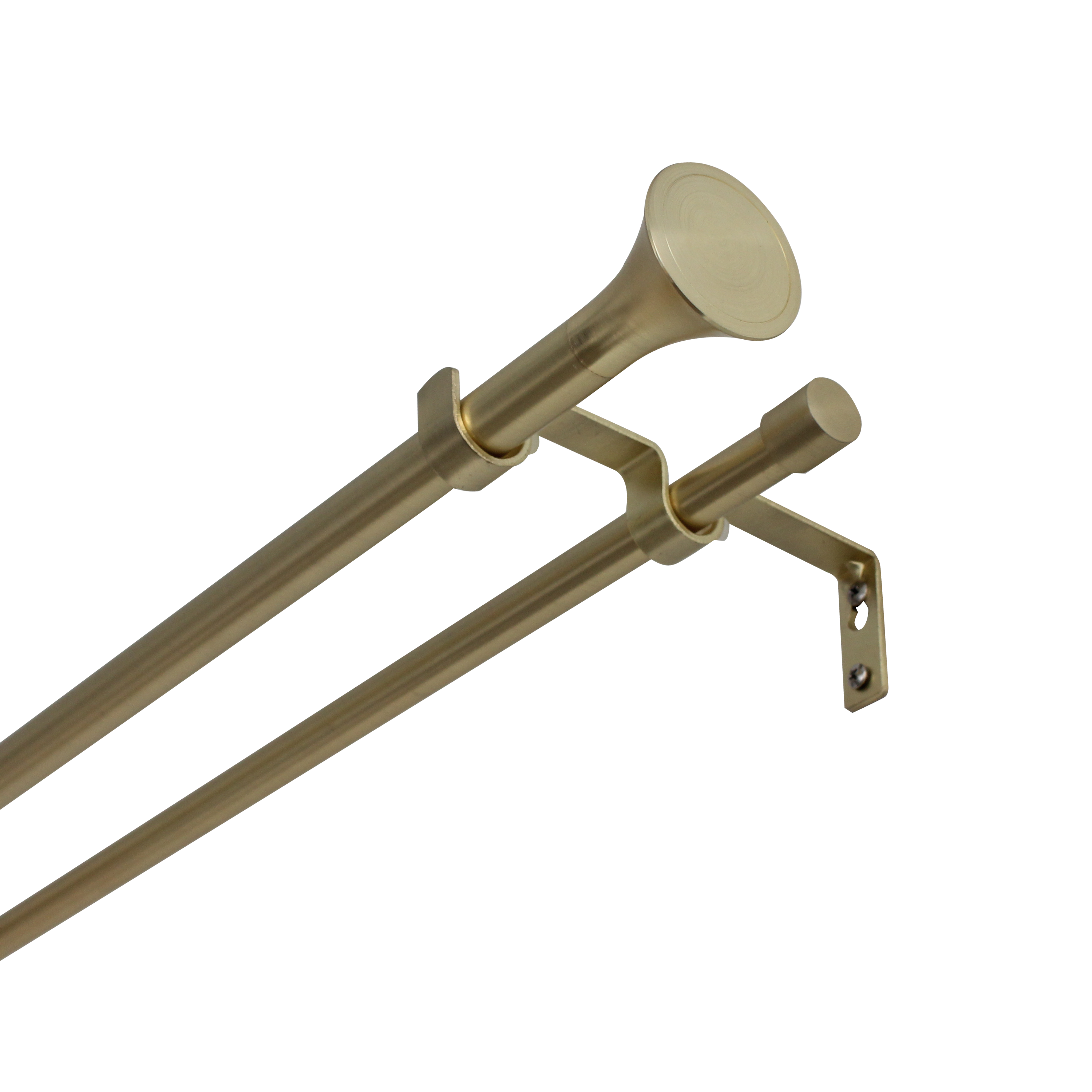 Изображение товара Настенный карниз раздвижной двухрядный KREAFORTA Белфаст d16/19 160-300 см металл цвет золотистый