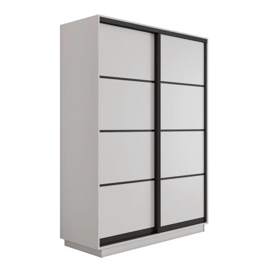 Изображение товара Шкаф-купе Мебельная компания Е 1 Экспресс с 2 дверями 240x140x45 см ЛДСП цвет белый снег