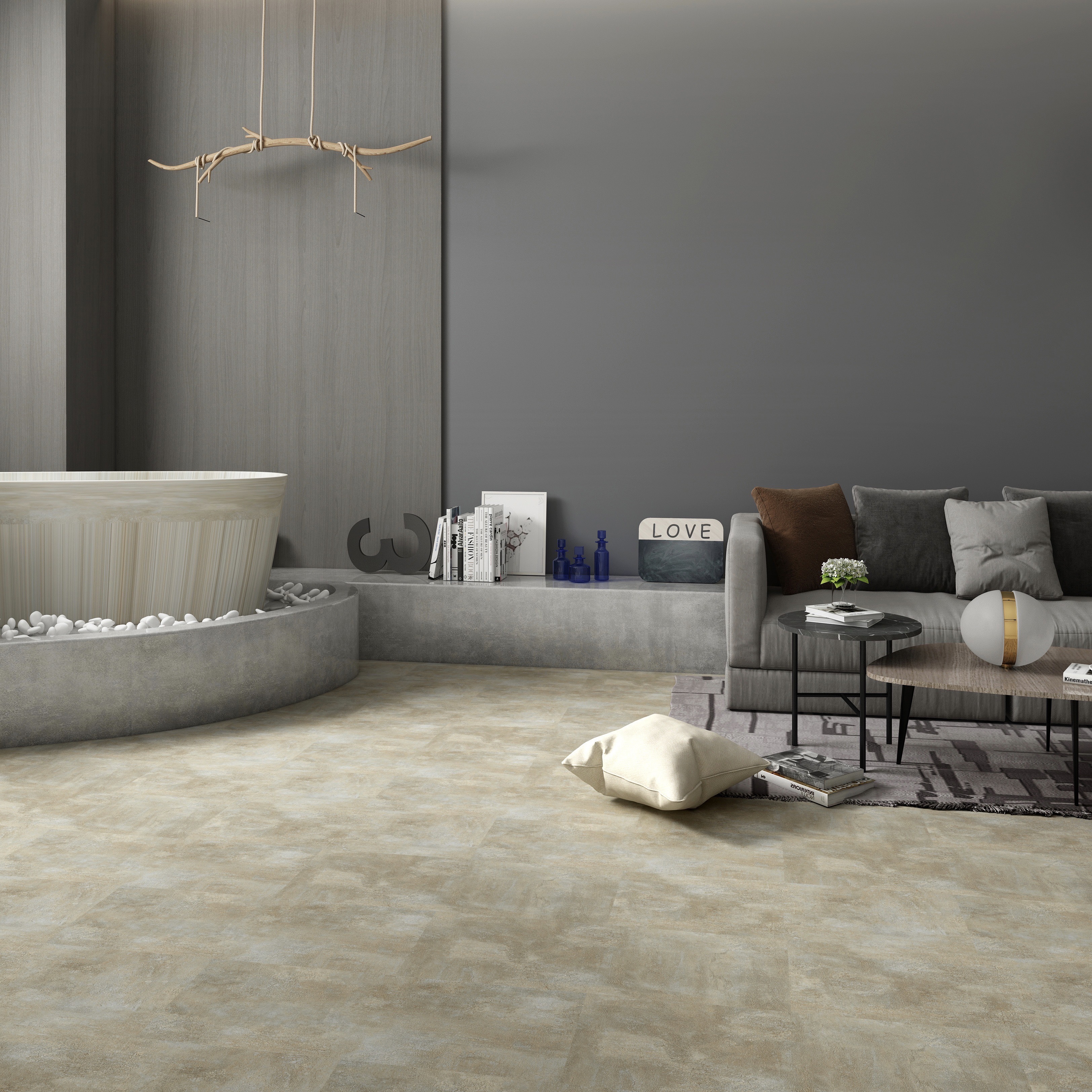 Изображение товара SPC плитка ICON Бетон Мунк/Concrete Munk 43 класс толщина 5 мм 2.43 м², цена за упаковку