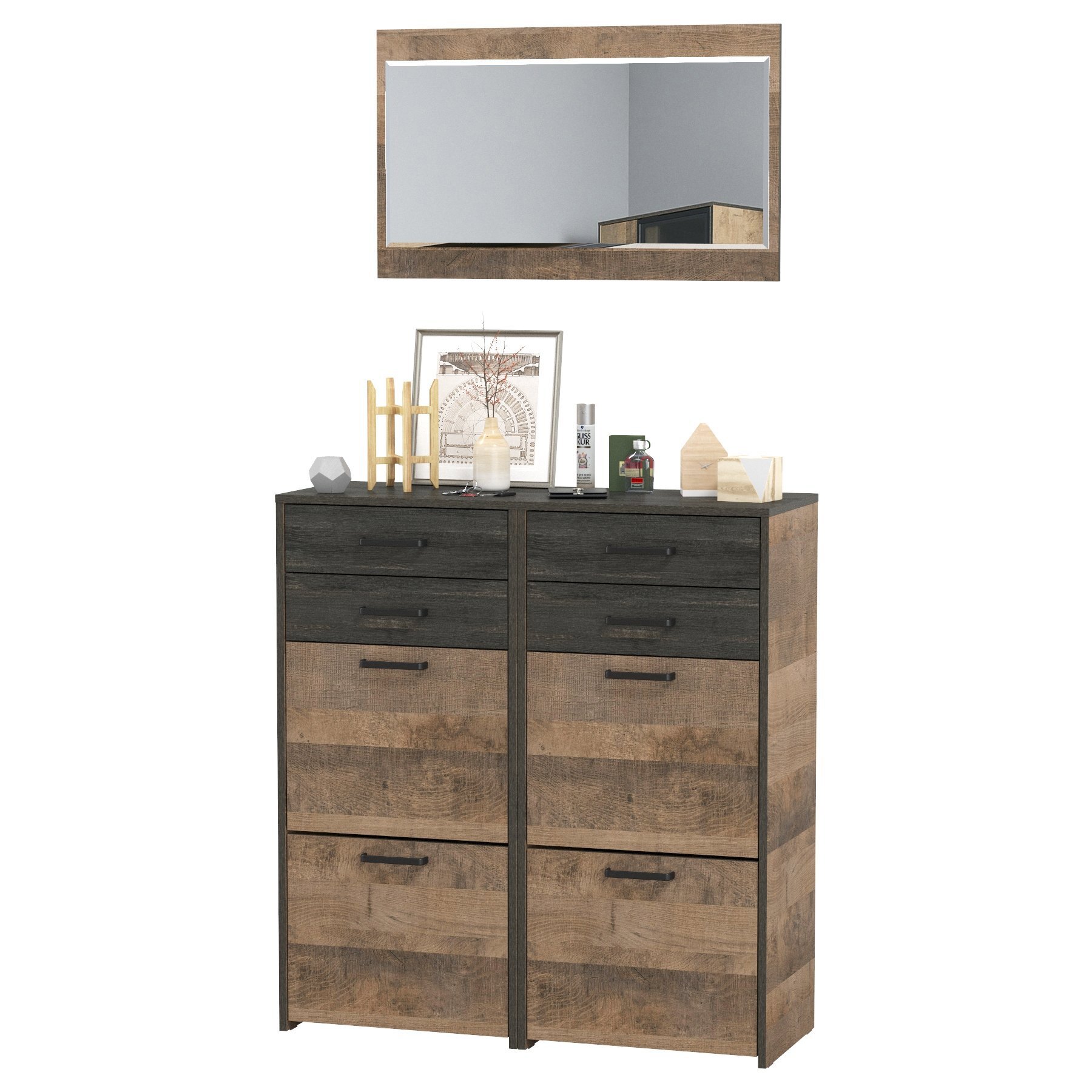 Изображение товара Шкаф-комод для прихожей MOBI Трувор 2х13.241.06+Зе-15.30 — зеркало 50x84 см