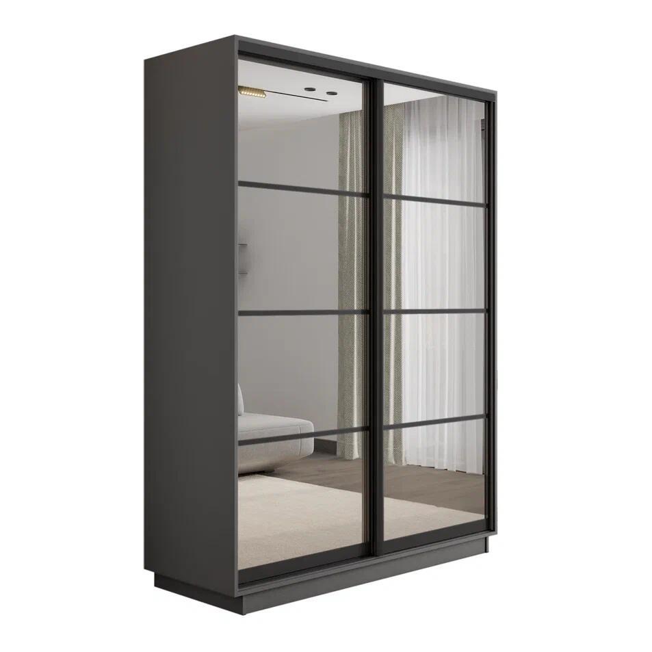 Изображение товара Шкаф-купе МЕБЕЛЬНАЯ КОМПАНИЯ Е1 Экспресс 140x220 см с двумя зеркалами
