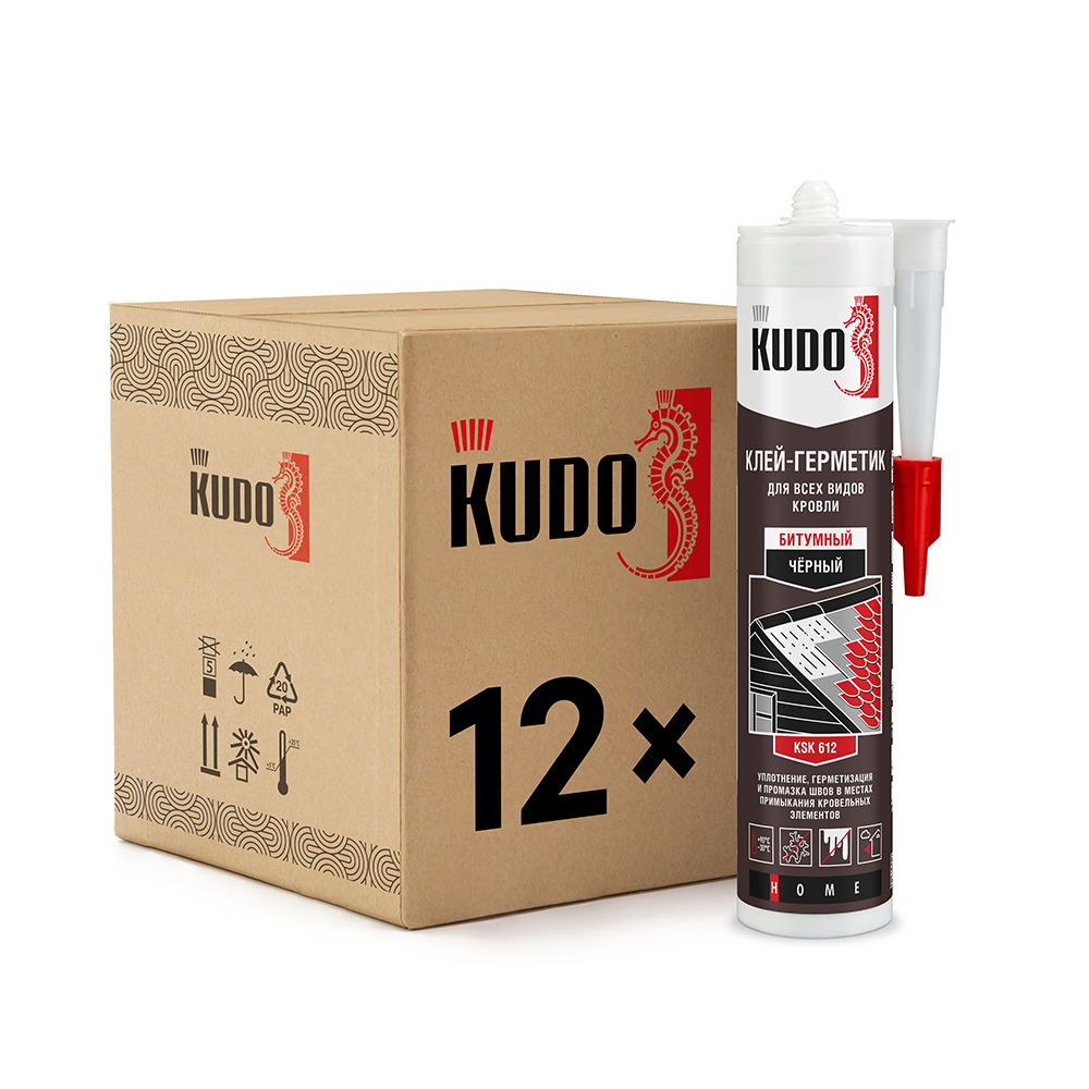 Изображение товара Клей-герметик битумный Kudo Home KSK-612 для всех видов кровли черный 280 мл