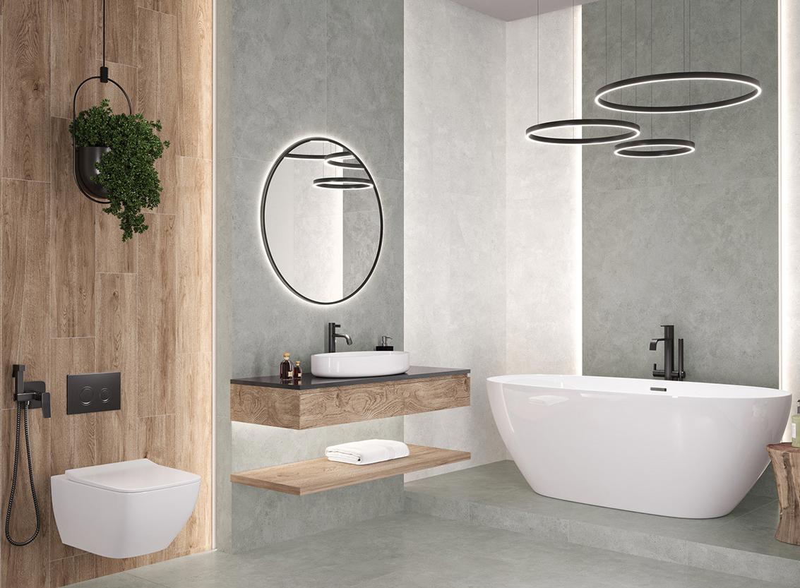 Изображение товара Керамогранит Alma Ceramica Sharp 60x120 см с эффектом бетона серый