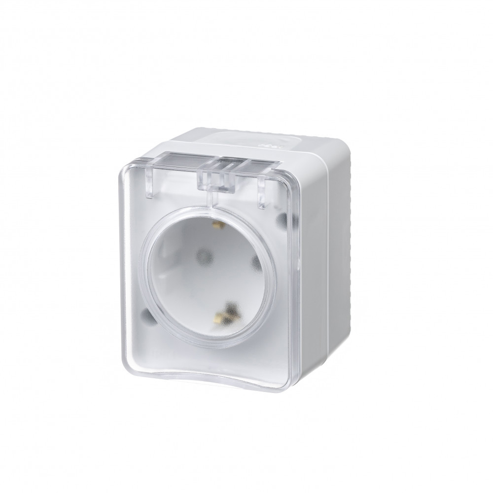 Изображение товара Встраиваемая розетка Systeme Electric Profi 54 с заземлением IP54, белая