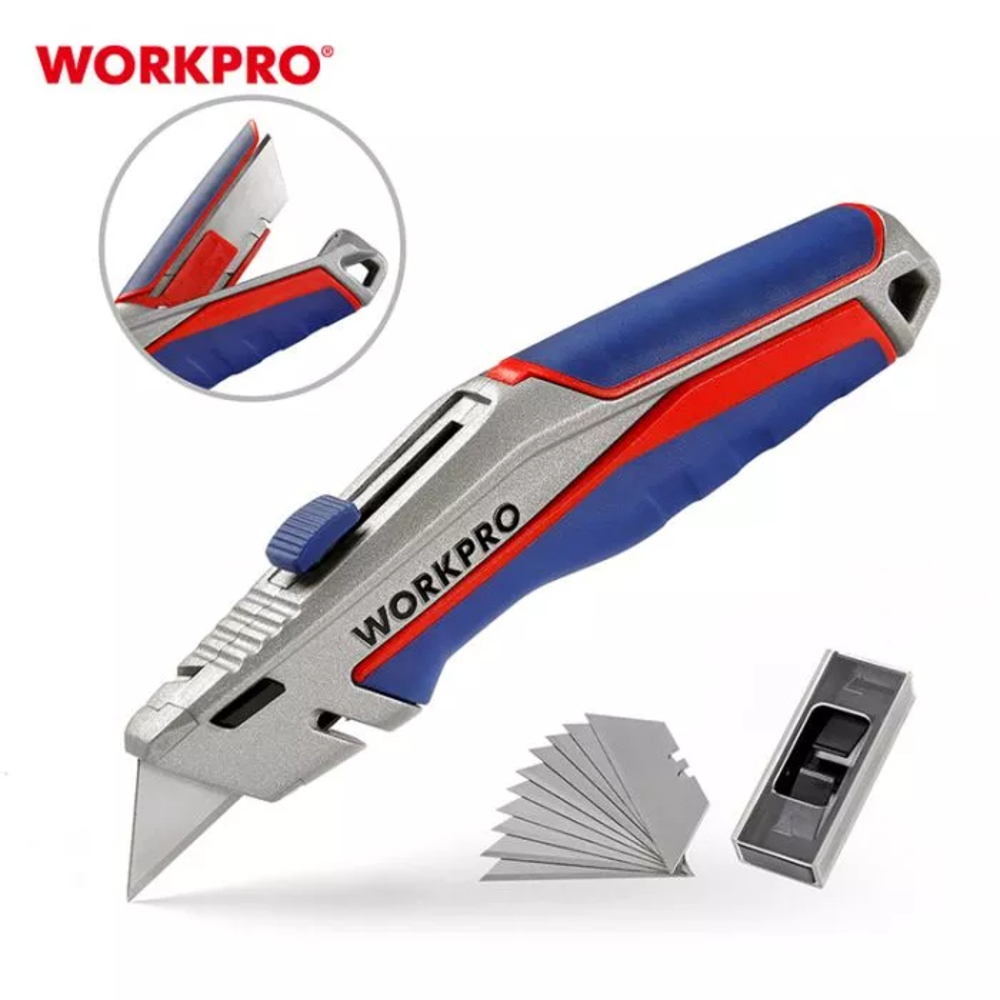 Изображение товара Нож строительный складной Workpro WP213014, 40 мм, 10 шт