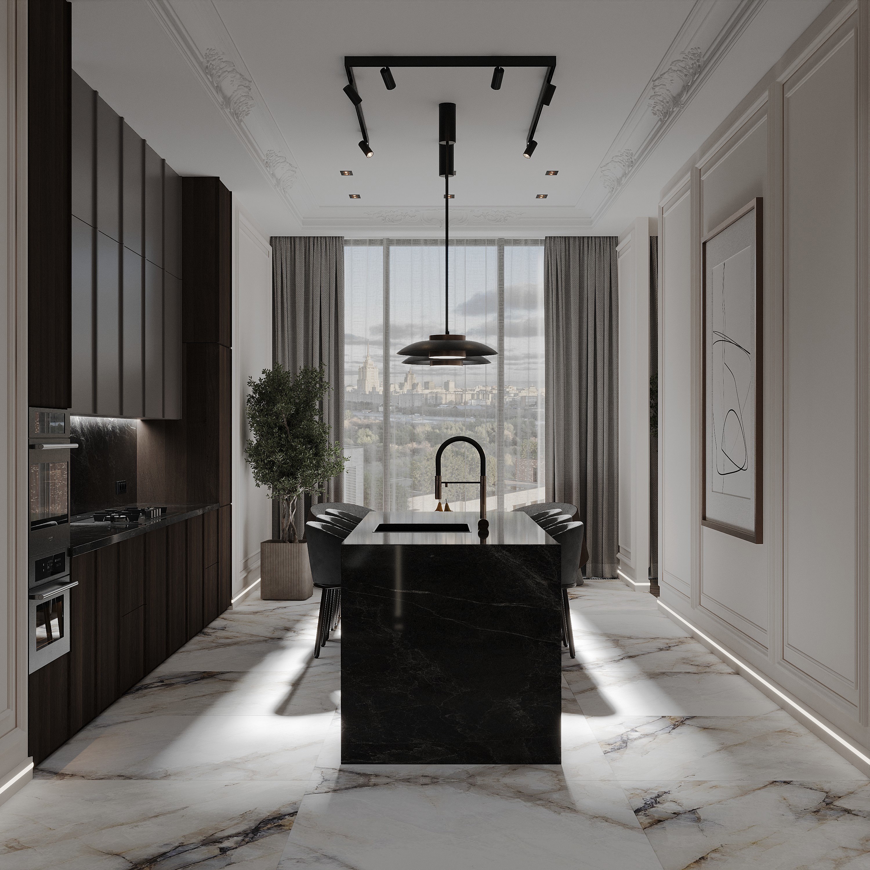 Изображение товара Трековая система в комплекте Hesby Lighting магнитная накладная ElDeko HSBL_0226_kompl п-образная 2x1x2 м