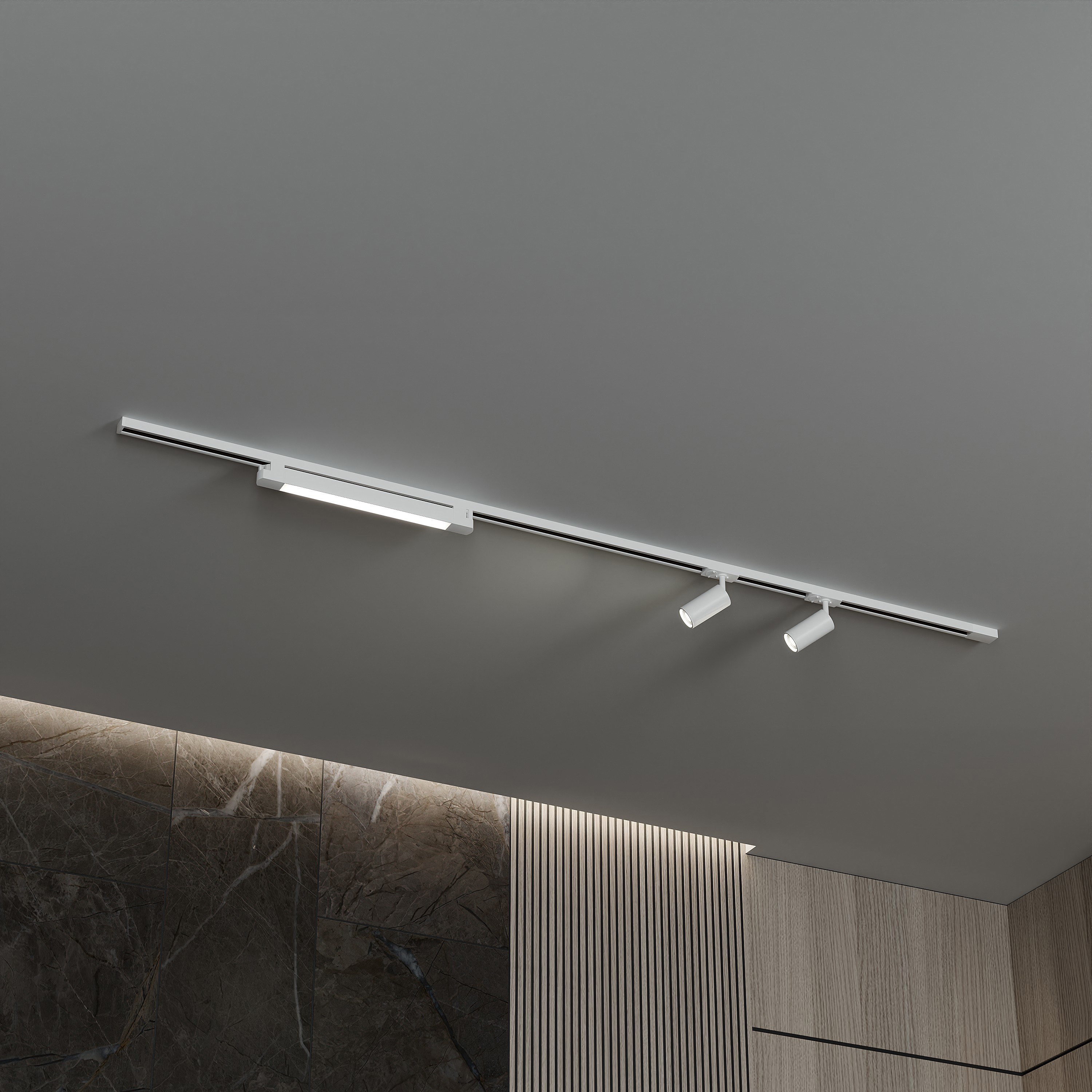 Изображение товара Трековая система в комплекте Hesby Lighting однофазная накладная Skylite HSBL_0229_kompl 220В 2 м белая