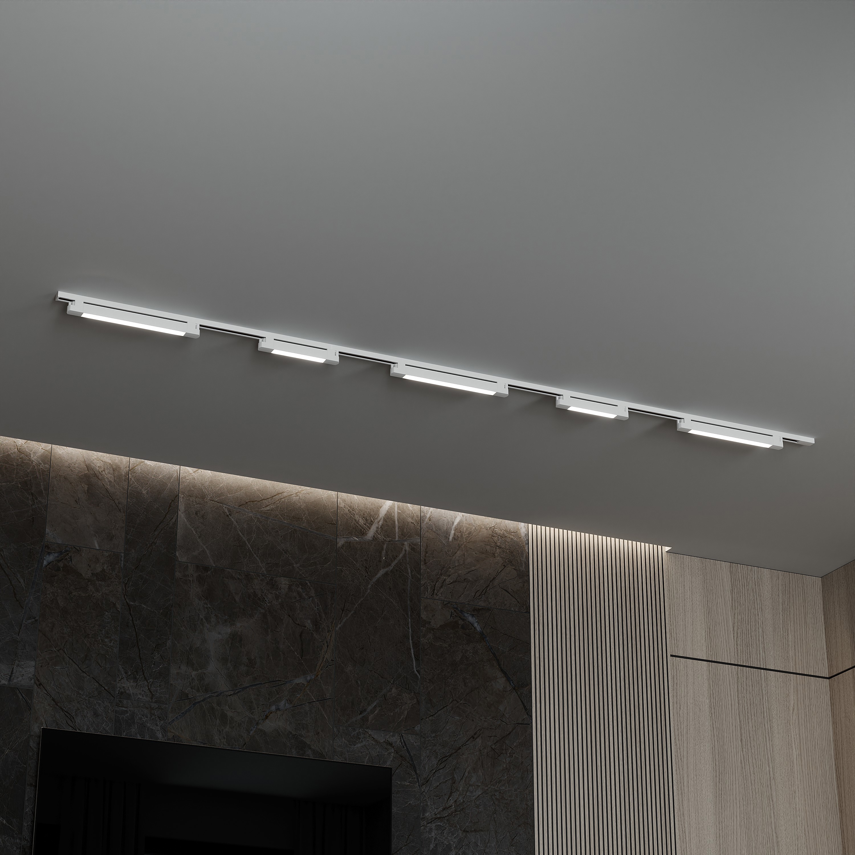 Изображение товара Трековая система в комплекте Hesby Lighting однофазная накладная Skylite HSBL_0231_kompl 220В 3 м белая