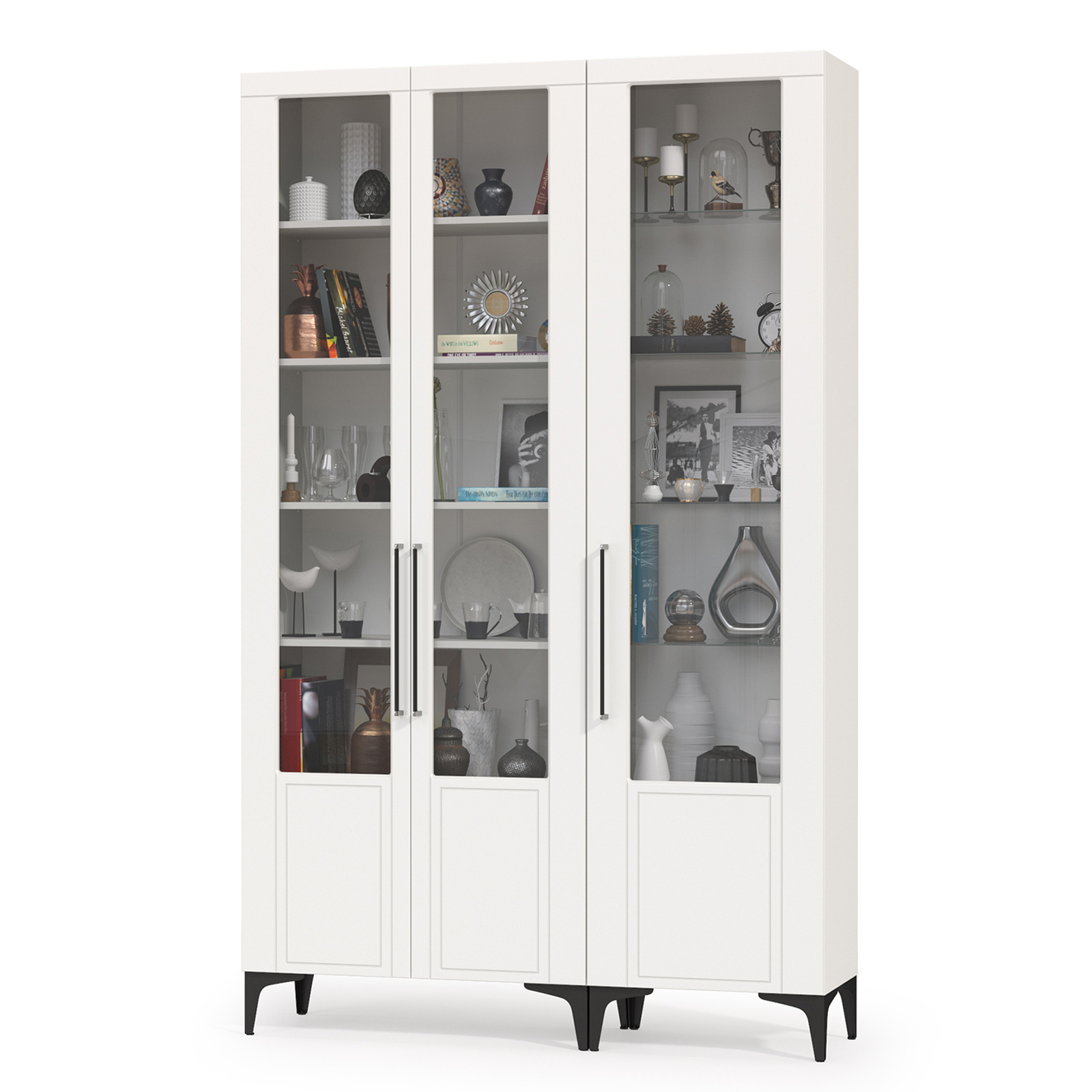 Изображение товара Шкаф распашной Mobi Валенсия с 3 дверями 139.1x225.2x38.1 см ЛДСП цвет белый шагрень