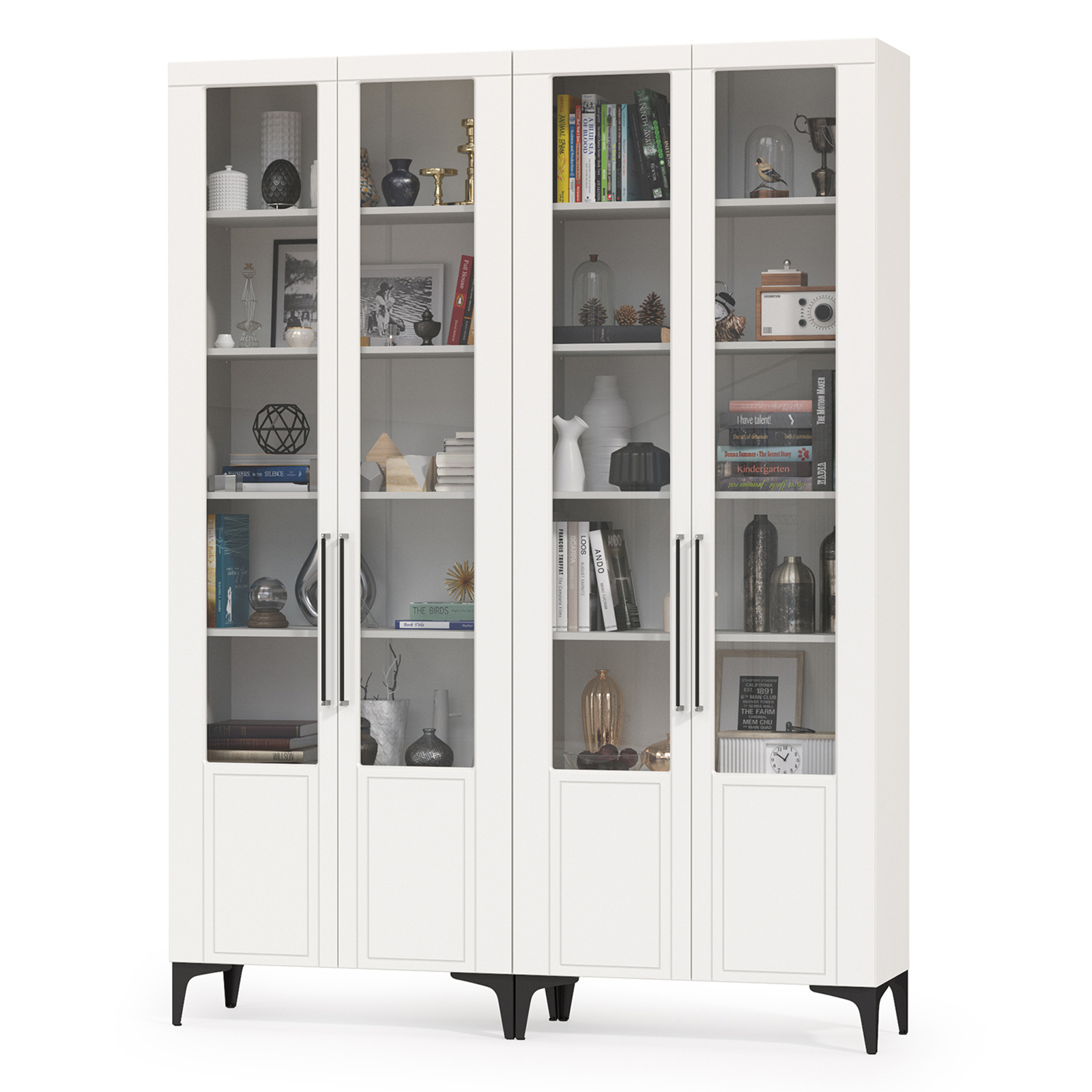 Изображение товара Шкаф распашной Mobi Валенсия № 97 с 2 дверями 168.2x225.2x38.1 см ЛДСП цвет белый шагрень 2 шт.