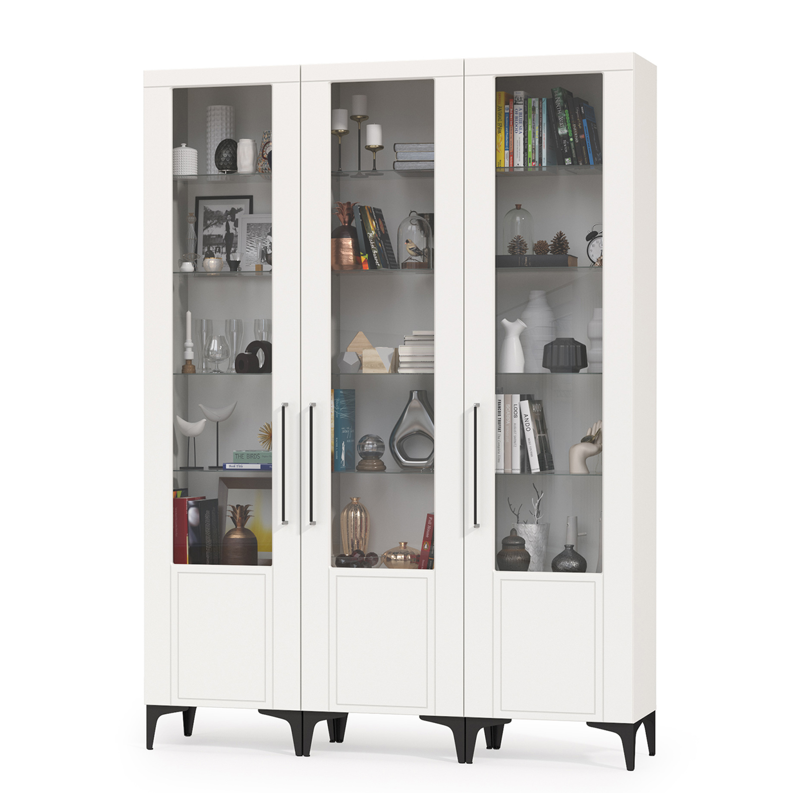 Изображение товара Шкаф распашной Mobi Валенсия с 1 дверью 165x225.2x38.1 см ЛДСП цвет белый шагрень 3 шт.