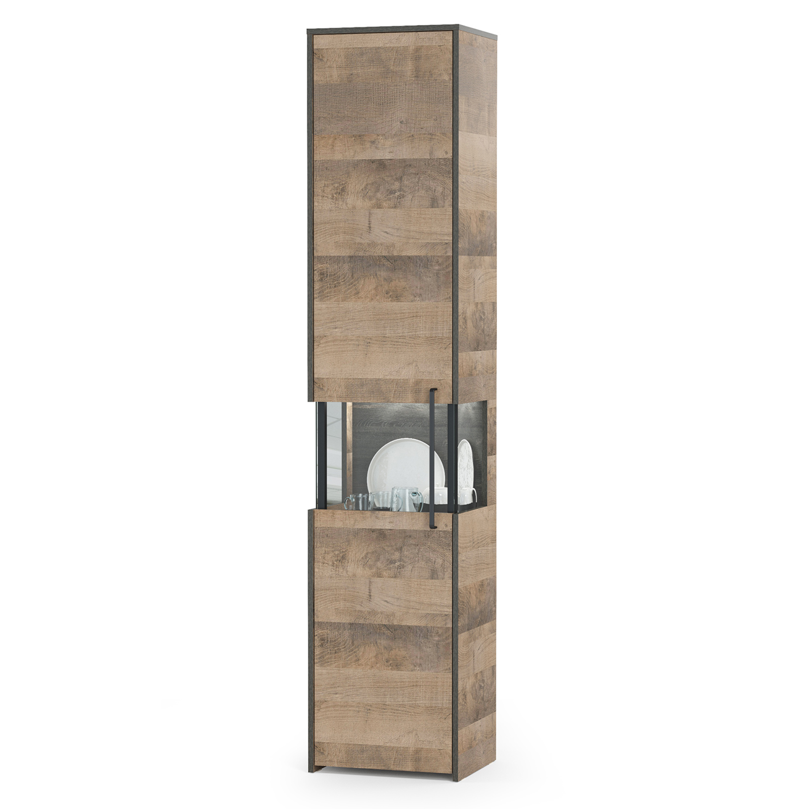 Изображение товара Шкаф распашной Mobi Трувор с 1 дверью 44.8x210x37 см ЛДСП цвет дуб гранж песочный/интра