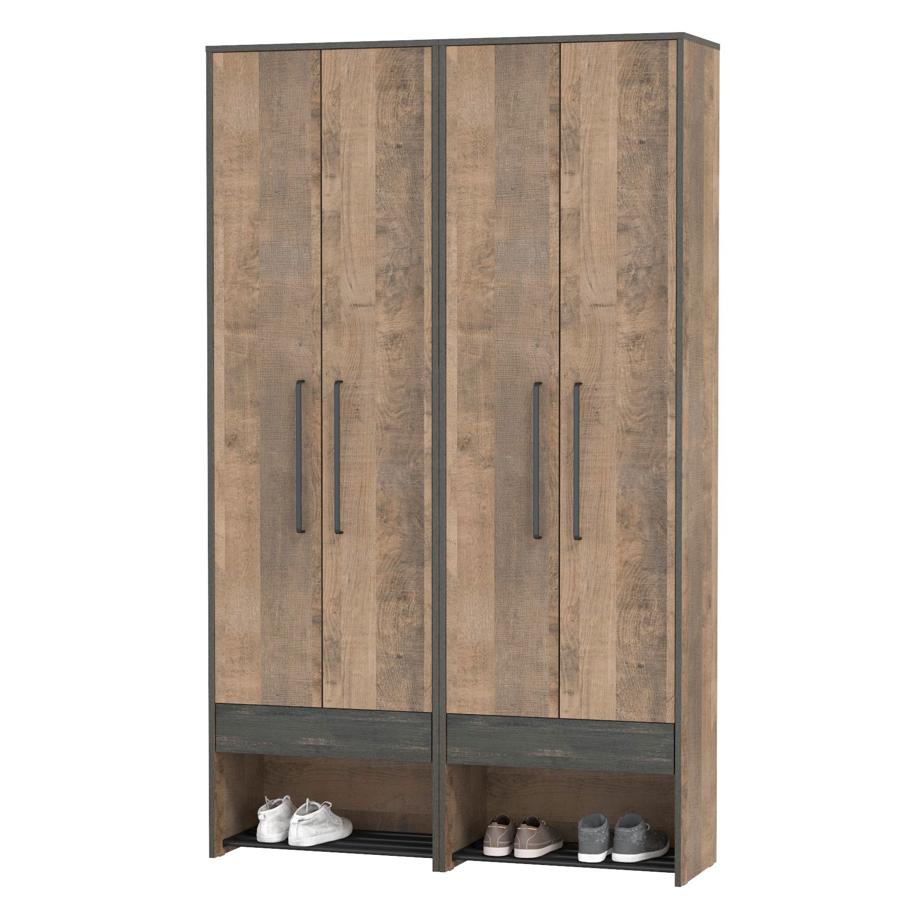 Изображение товара Шкаф распашной Mobi Трувор с 4 дверями 63.2x210x37 см ЛДСП цвет дуб гранж песочный/интра