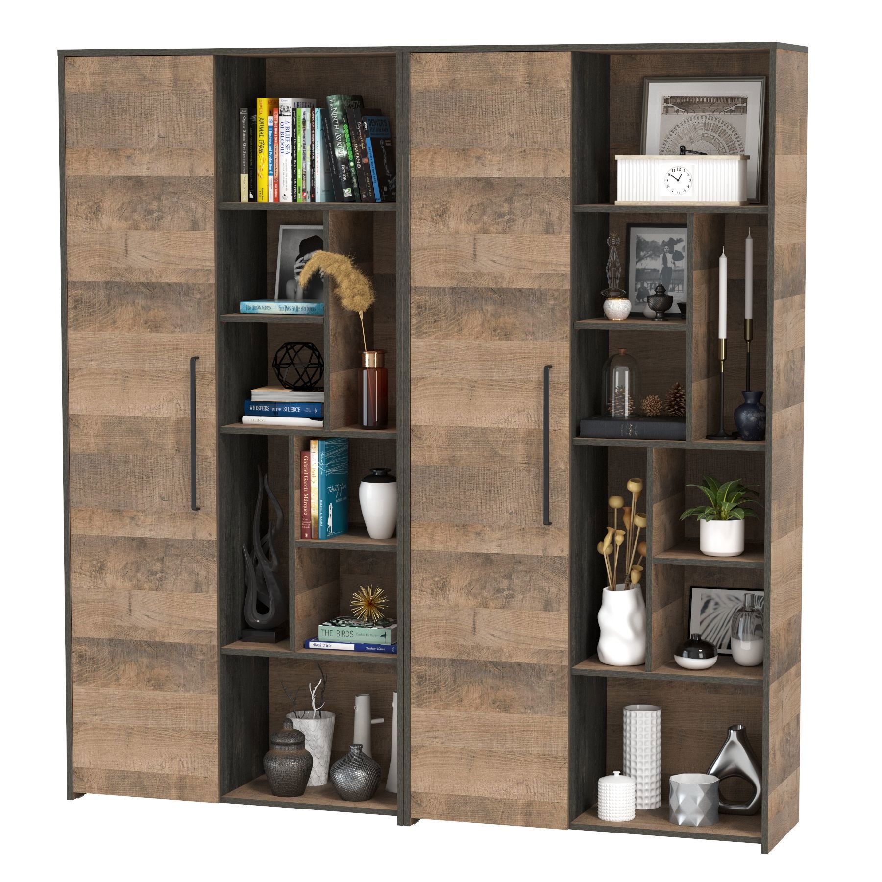 Изображение товара Шкаф распашной Mobi Трувор с 2 дверями 186x194.2x37 см ЛДСП цвет дуб гранж песочный/интра