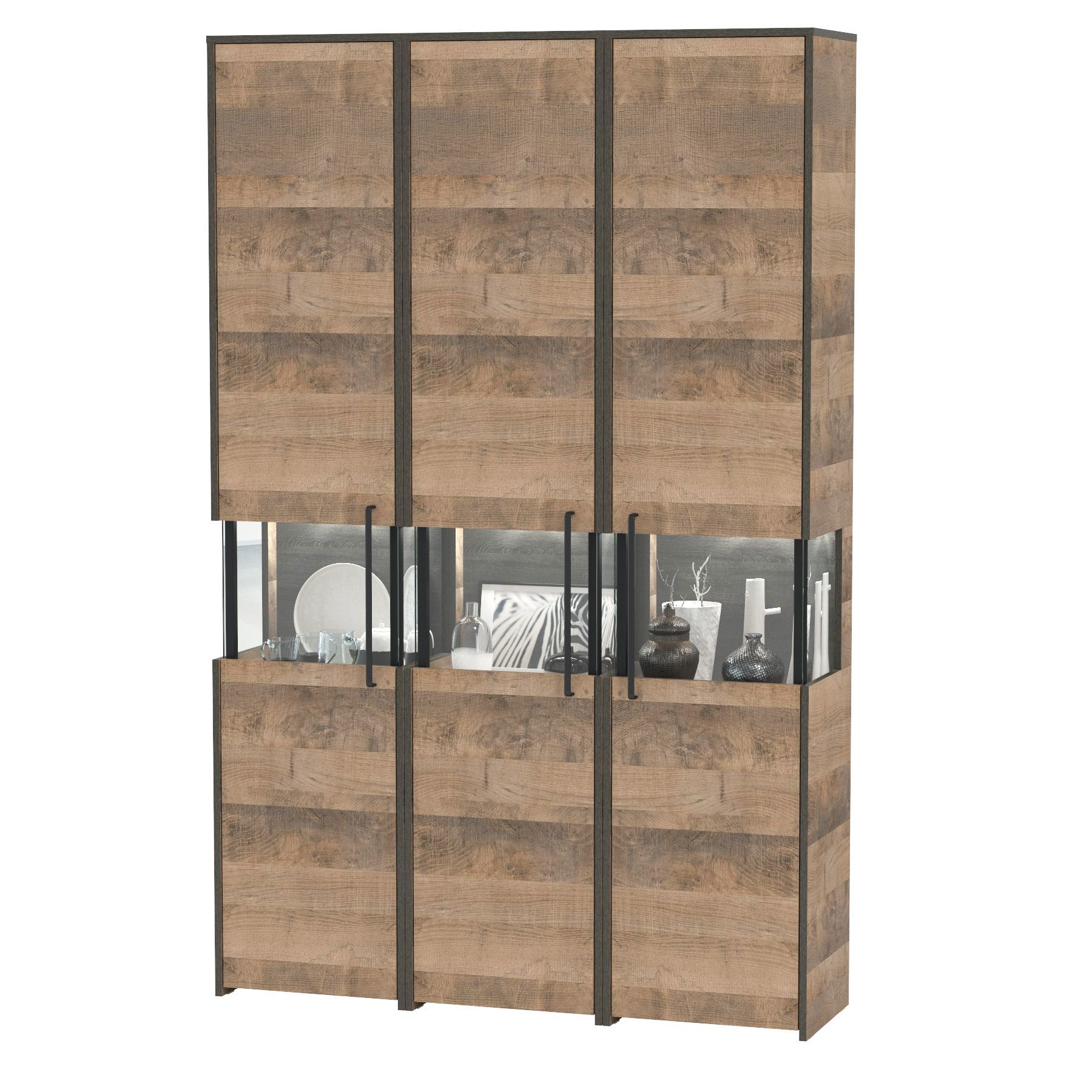 Изображение товара Шкаф распашной Mobi Трувор с 3 дверями 134.4x210x37 см ЛДСП цвет дуб гранж песочный/интра