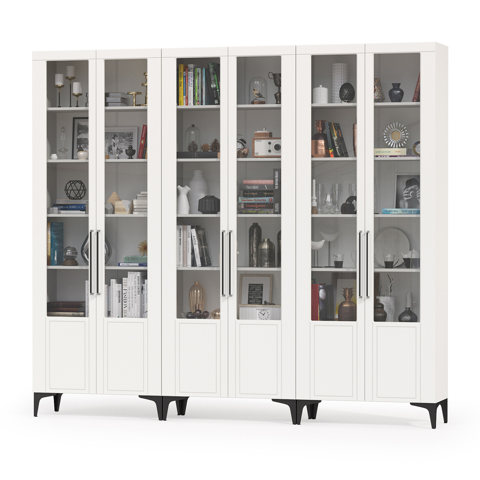 Изображение товара Шкаф распашной Mobi Валенсия № 127 с 2 дверями 252.3x225.2x38.1 см ЛДСП цвет белый шагрень 3 шт.